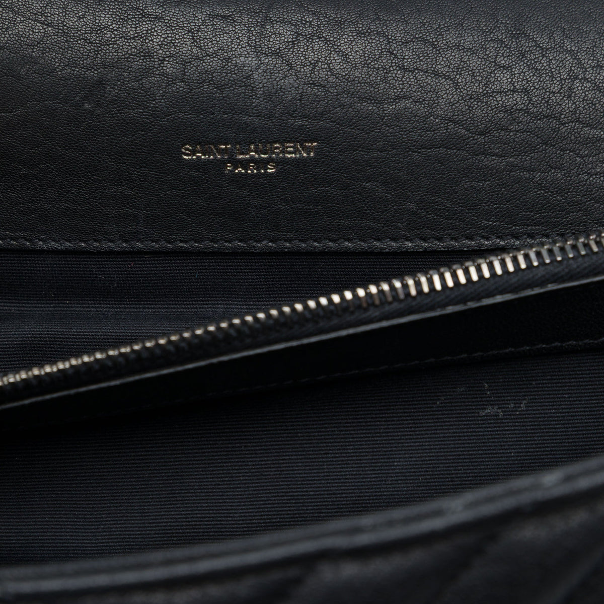 Saint Laurent Large Chevron Sheepskin Monogram College Satchel