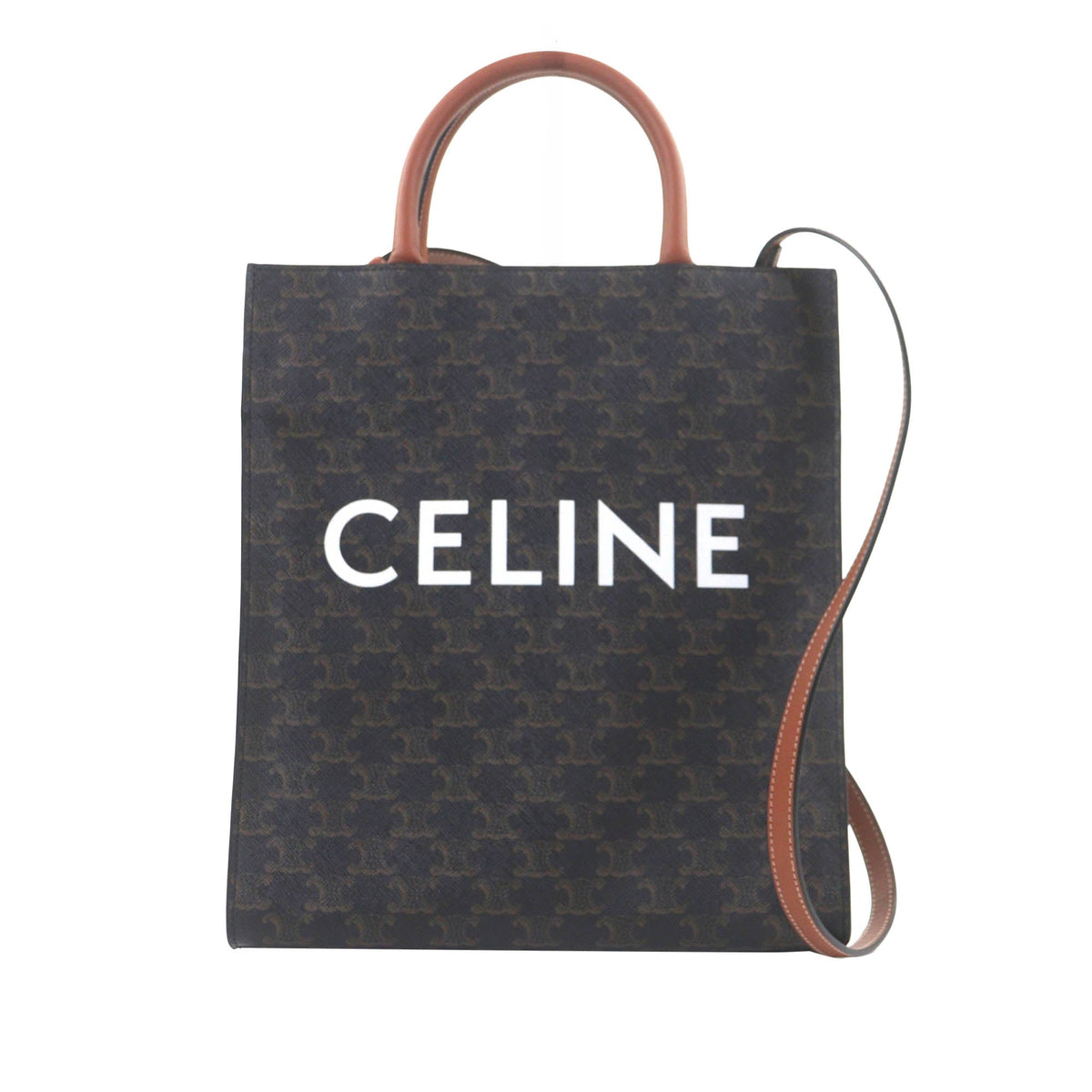 Celine Small Triomphe Coated Canvas Vertical Cabas Tote