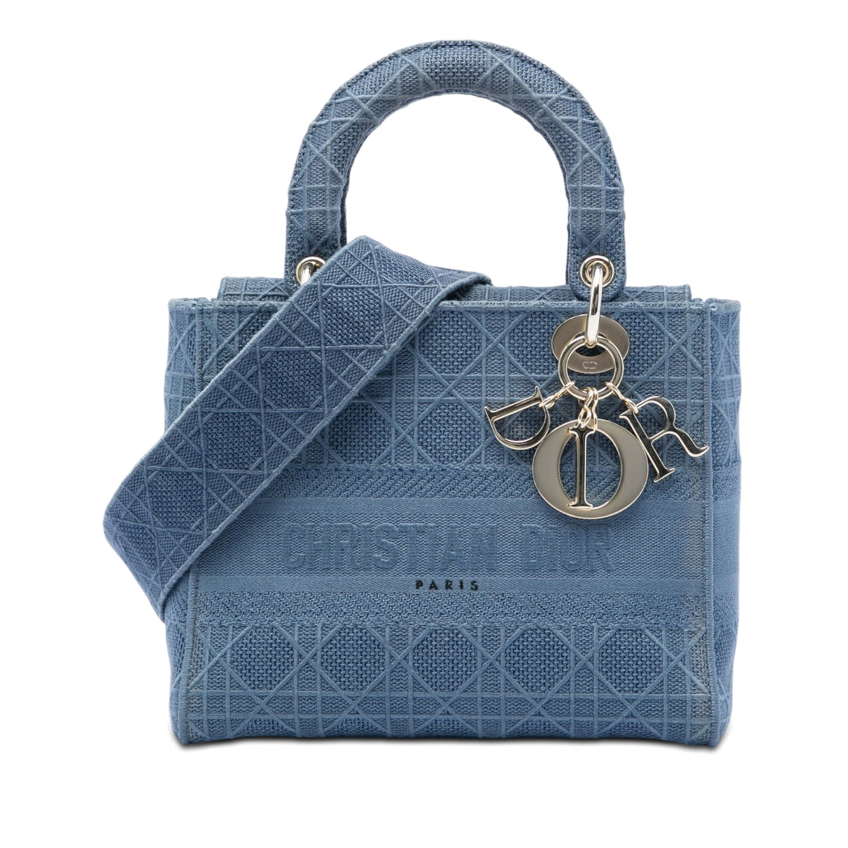 Dior Medium Embroidered Canvas Cannage Lady D Lite