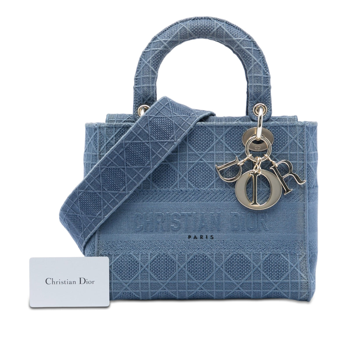Dior Medium Embroidered Canvas Cannage Lady D Lite