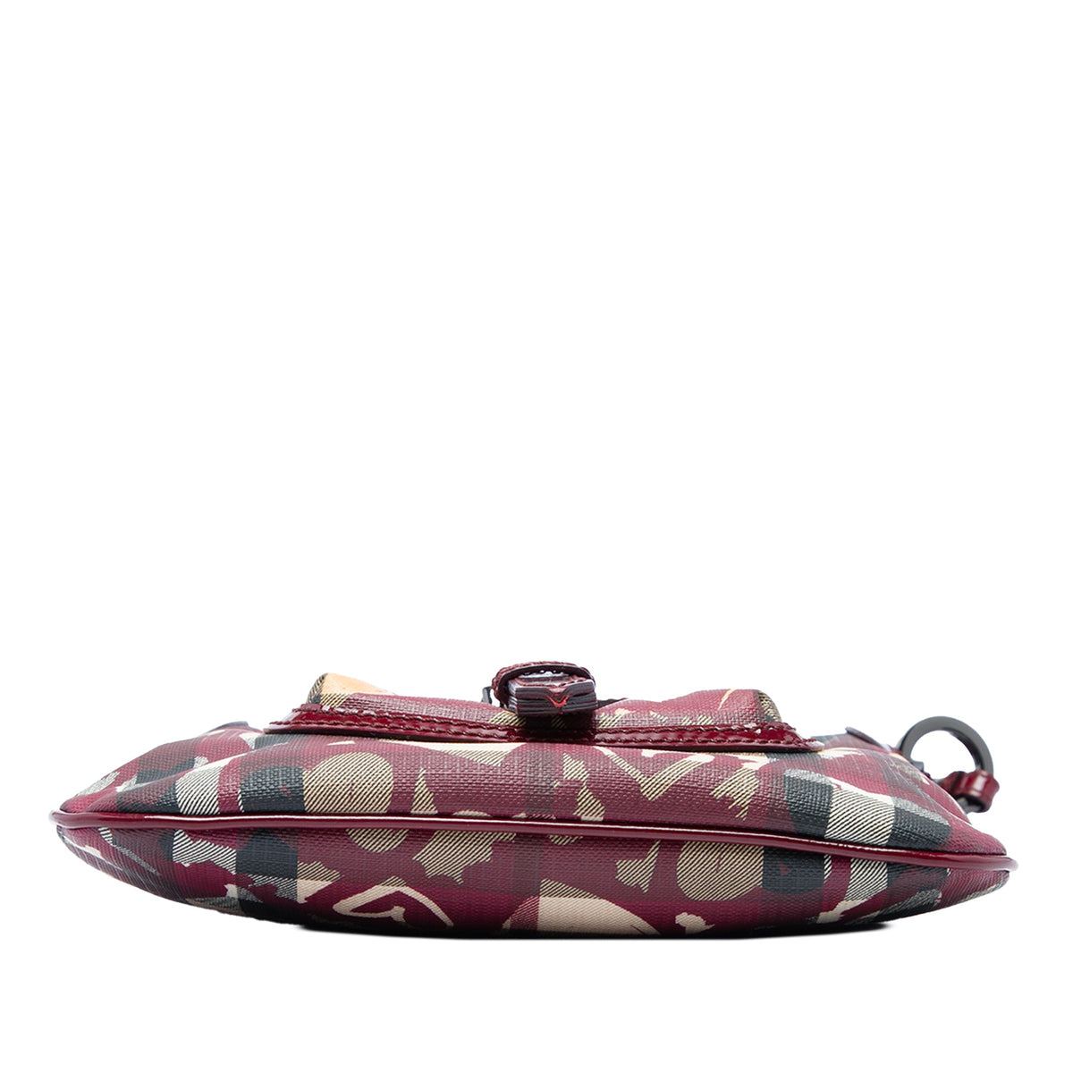 Burberry House Check Coated Canvas Hearts Crossbody — Red