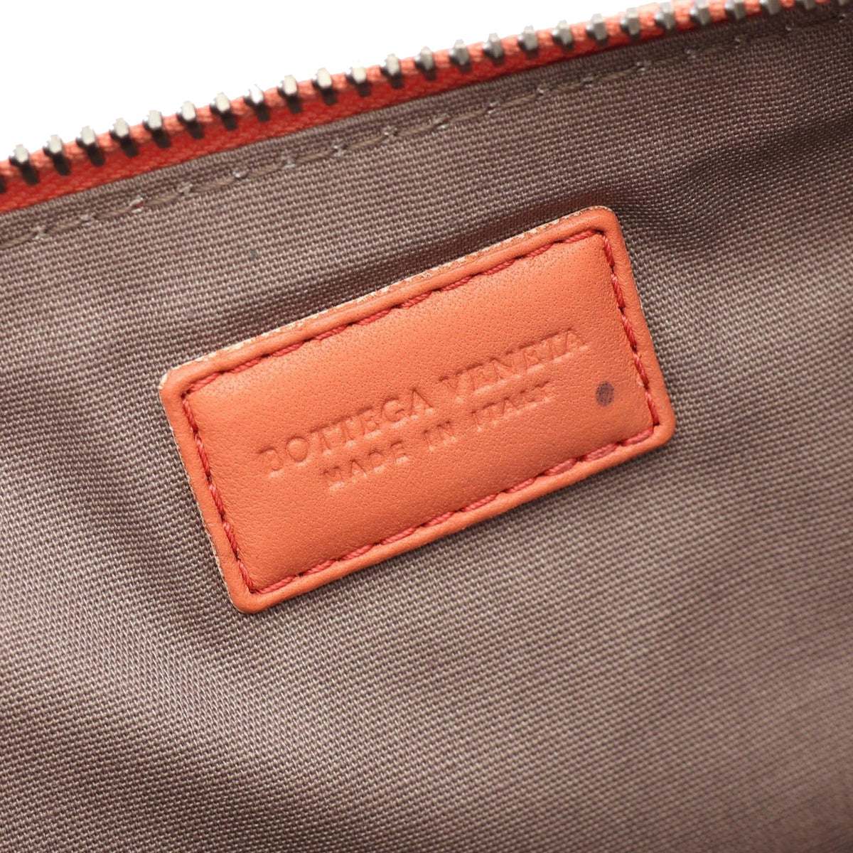 Bottega Veneta Nappa Intrecciato Clutch — Orange
