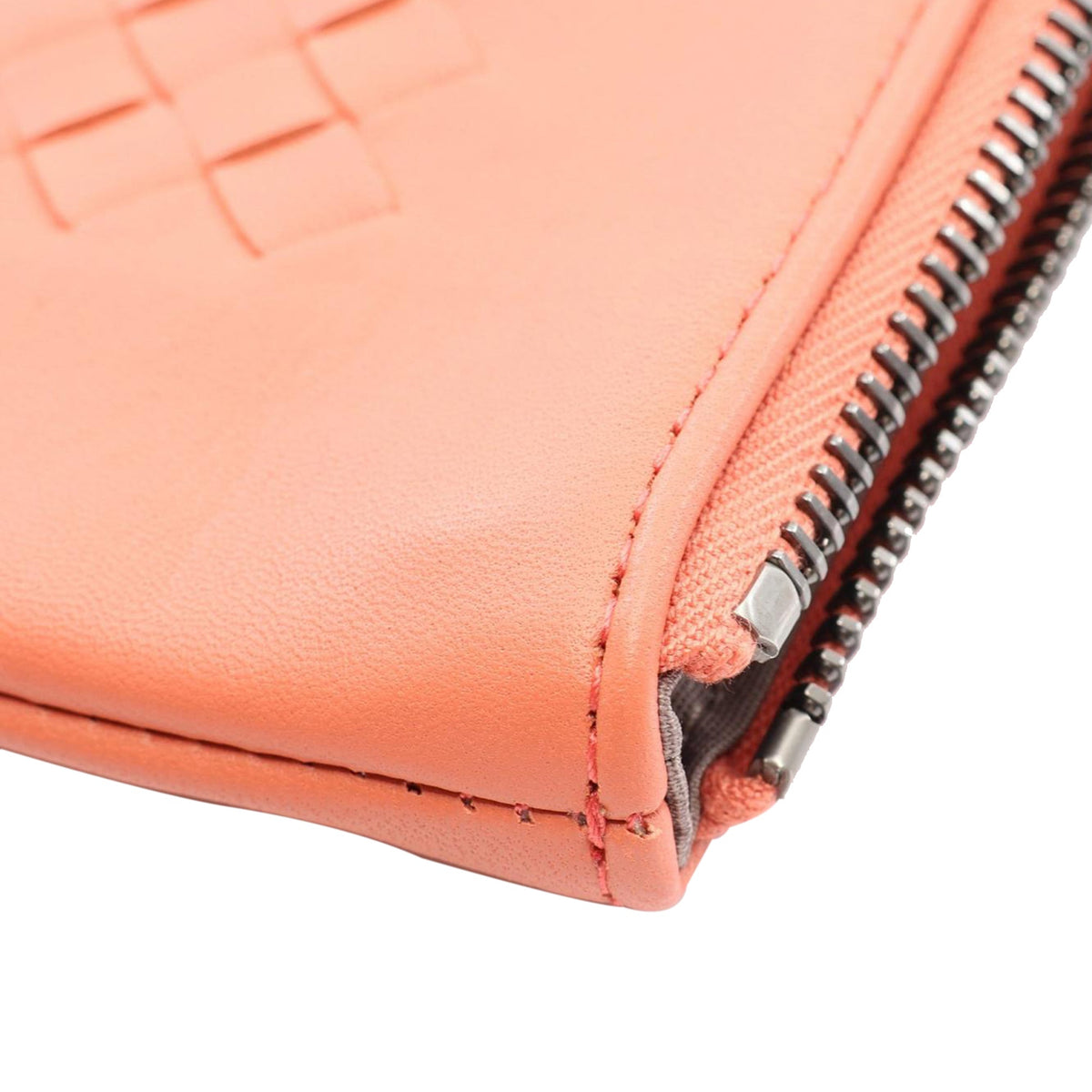 Bottega Veneta Nappa Intrecciato Clutch — Orange