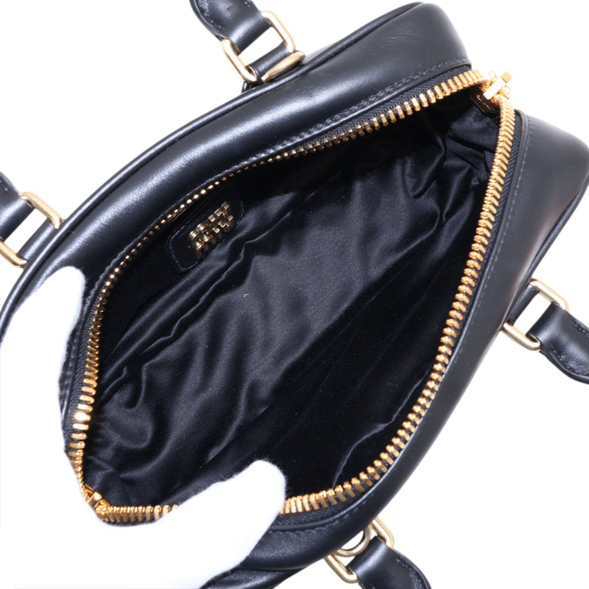 Miu Miu Small Leather Arcadie Satchel — Black