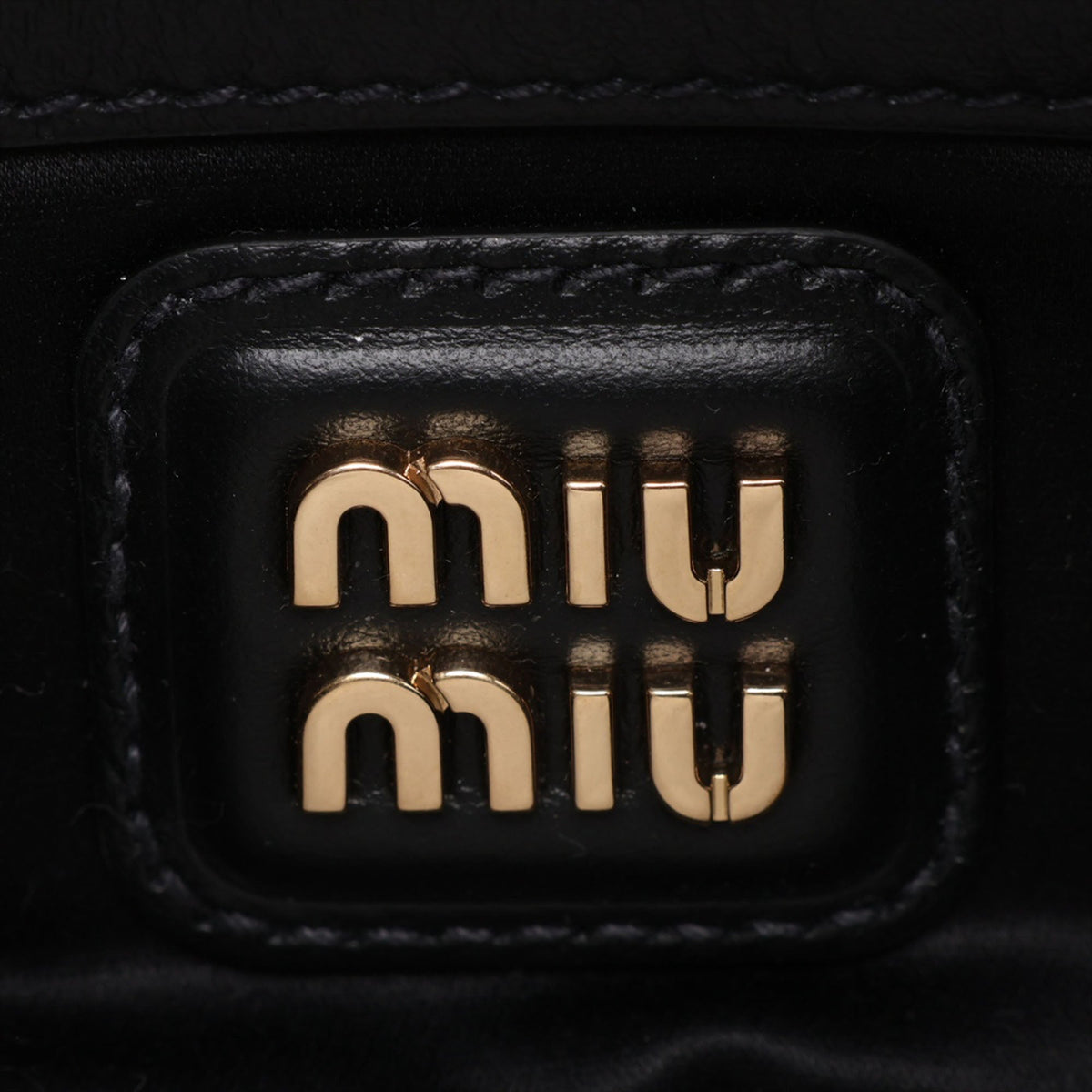 Miu Miu Small Leather Arcadie Satchel — Black