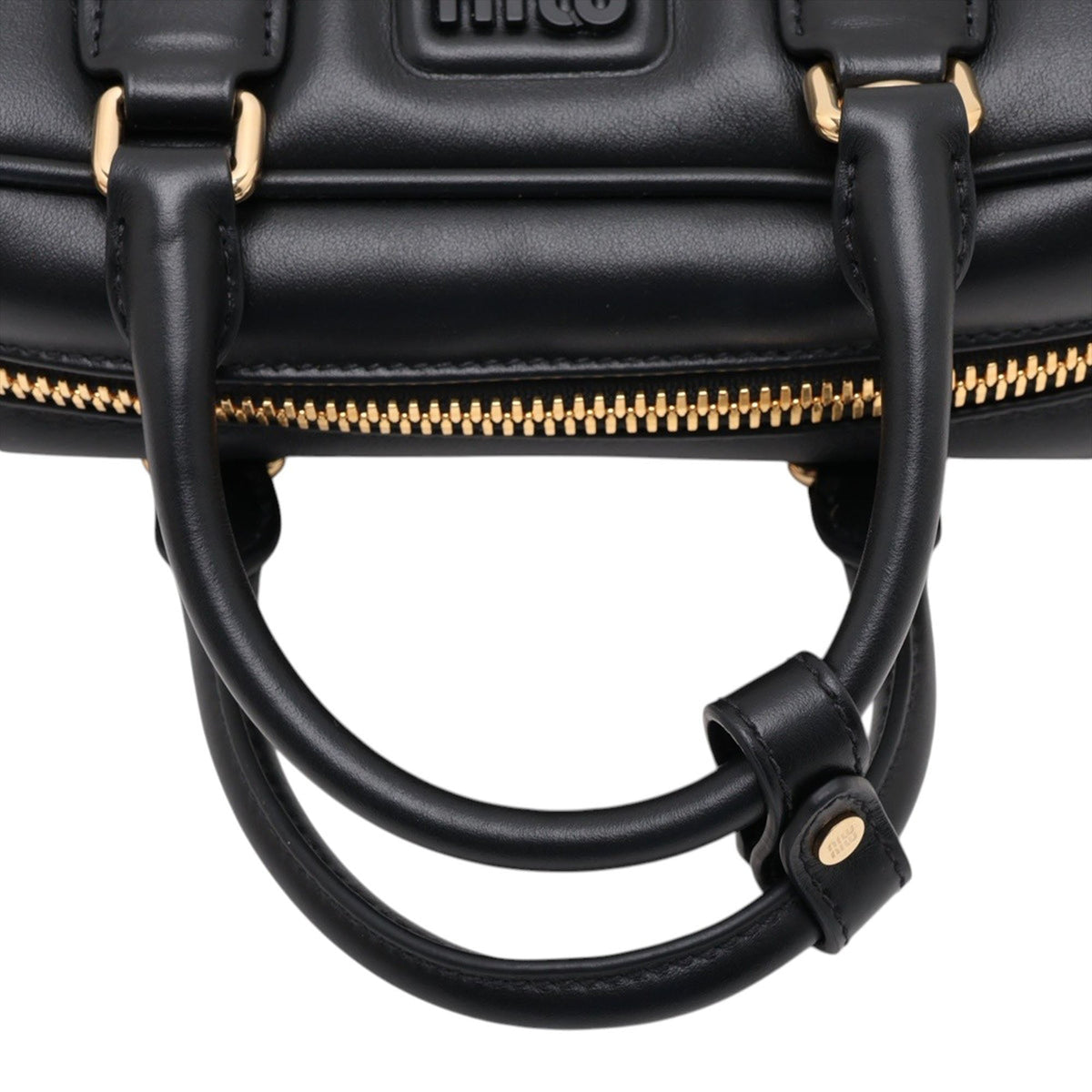 Miu Miu Small Leather Arcadie Satchel — Black