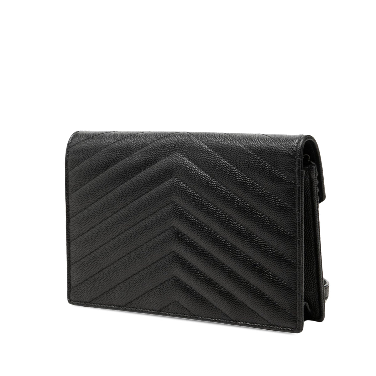 Saint Laurent Grain De Poudre Cassandre Monochrome Envelope Chain Wallet