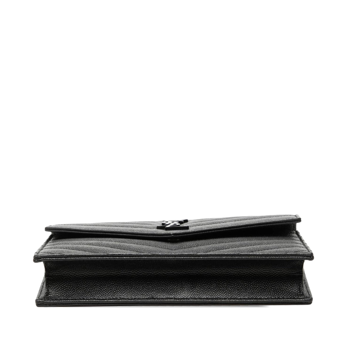 Saint Laurent Grain De Poudre Cassandre Monochrome Envelope Chain Wallet