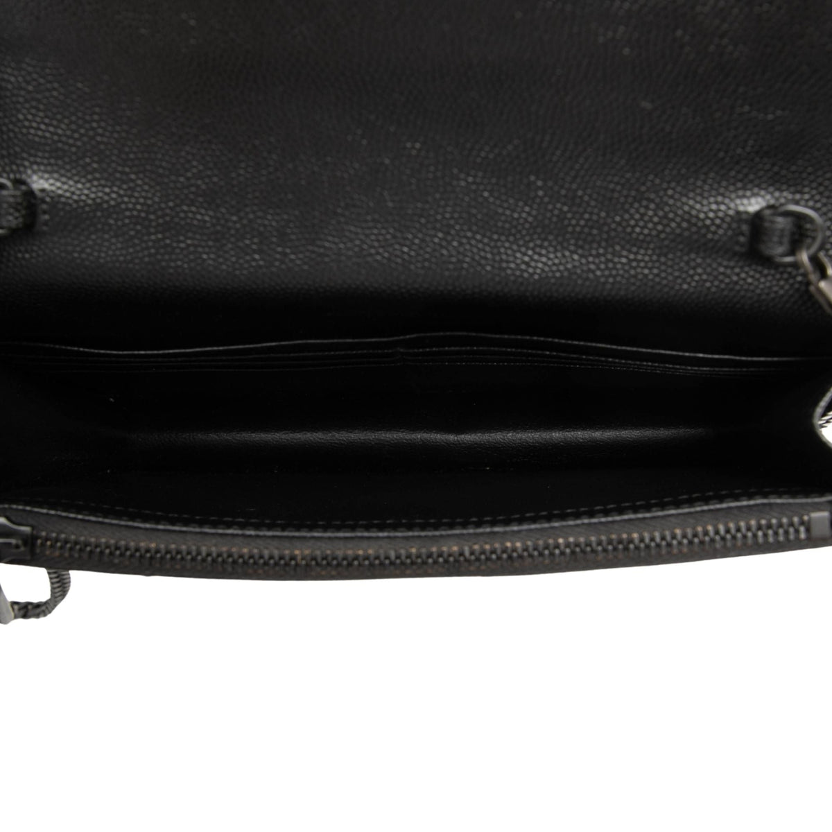 Saint Laurent Grain De Poudre Cassandre Monochrome Envelope Chain Wallet