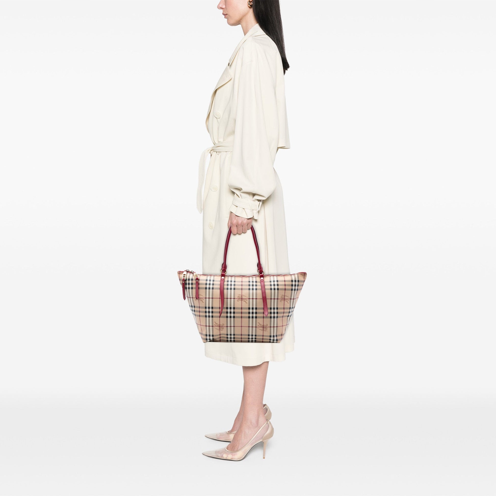 Burberry Medium Haymarket Check Coated Canvas Salisbury Tote