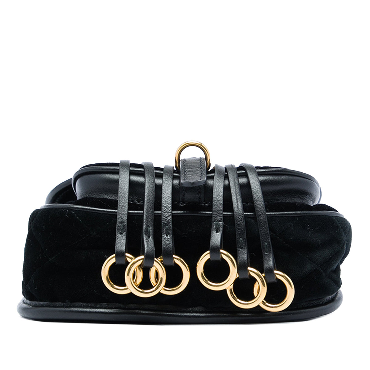 Prada Impuntu Embroidered Velluto Corsaire Convertible Belt Bag — Black
