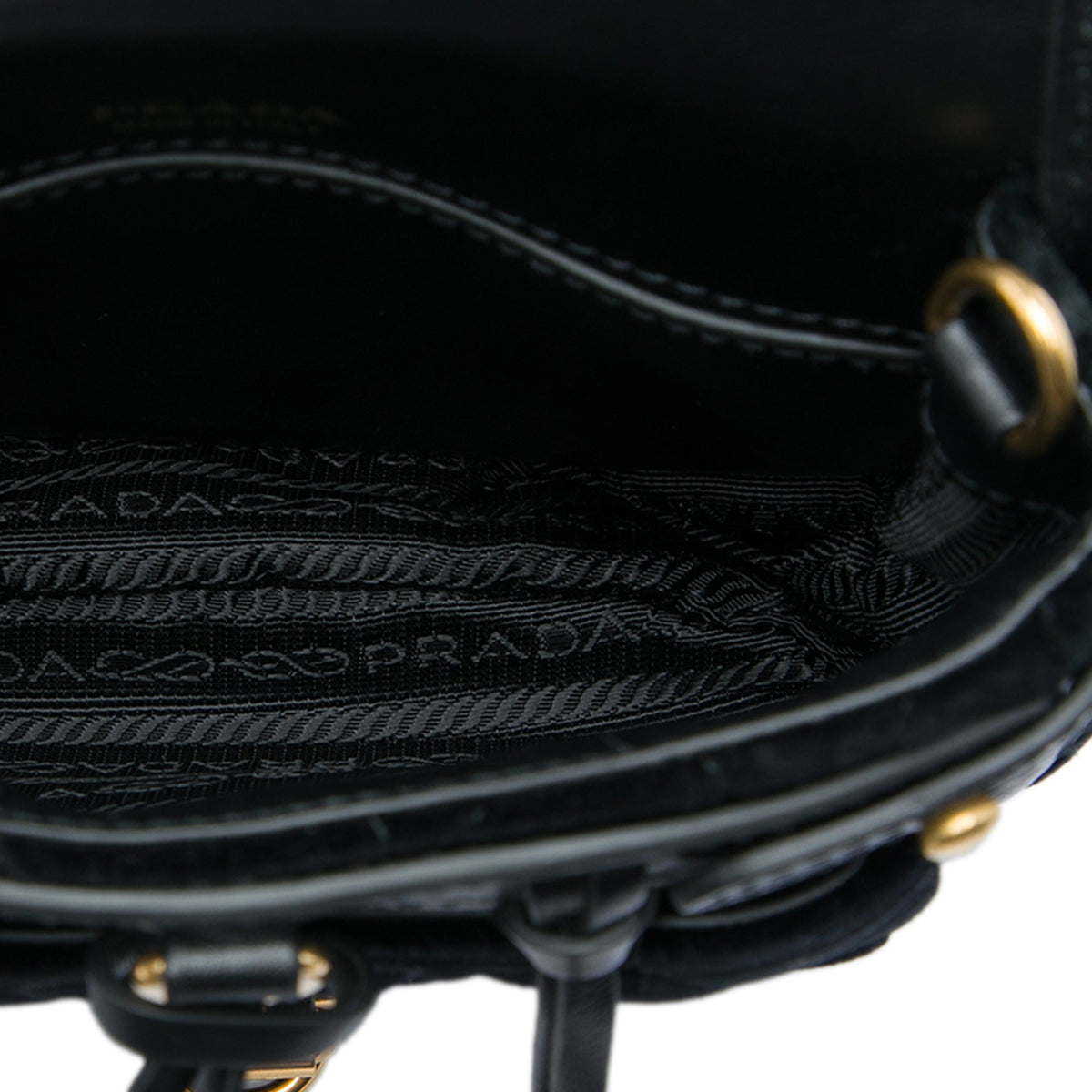 Prada Impuntu Embroidered Velluto Corsaire Convertible Belt Bag — Black