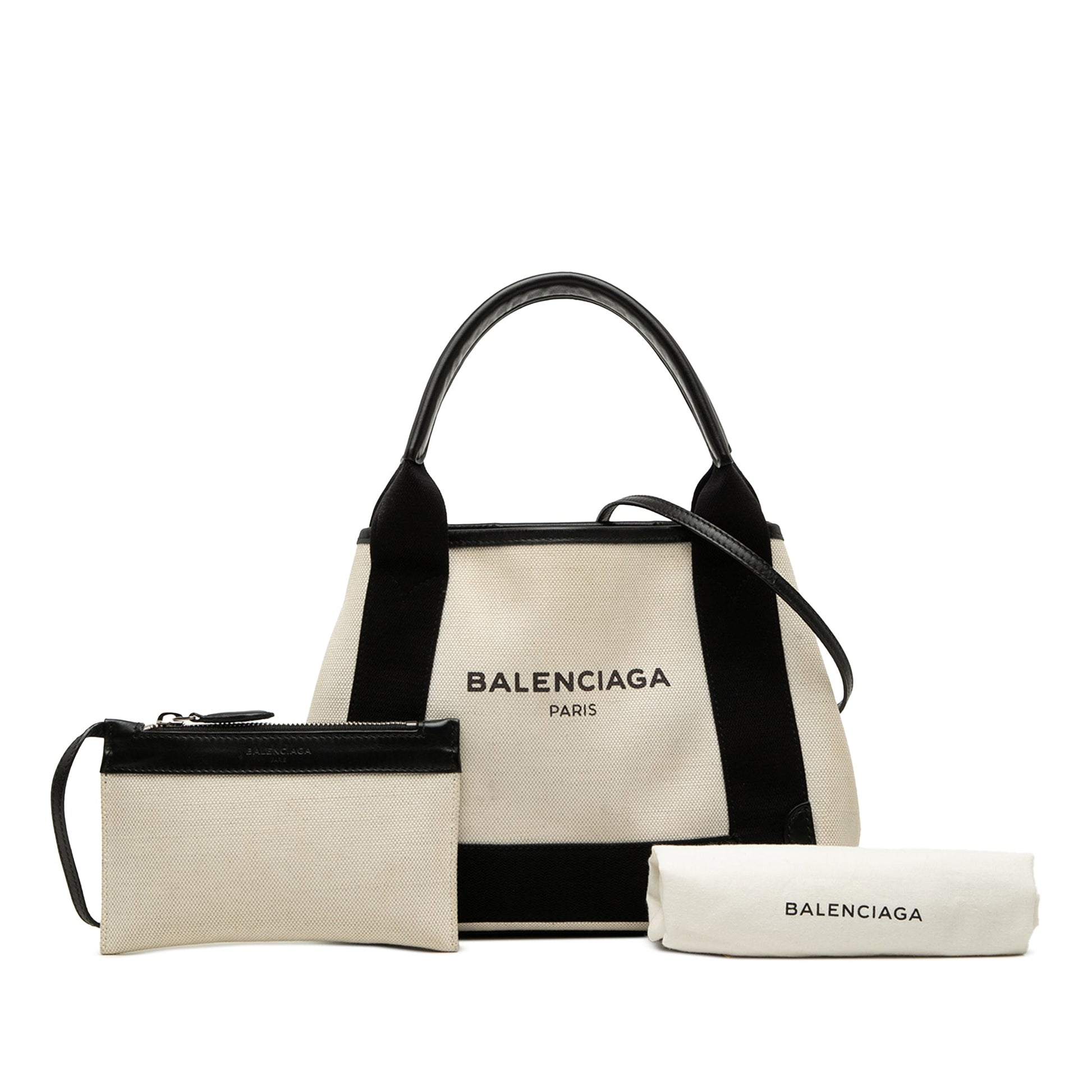 Balenciaga Canvas Navy Cabas Satchel XS