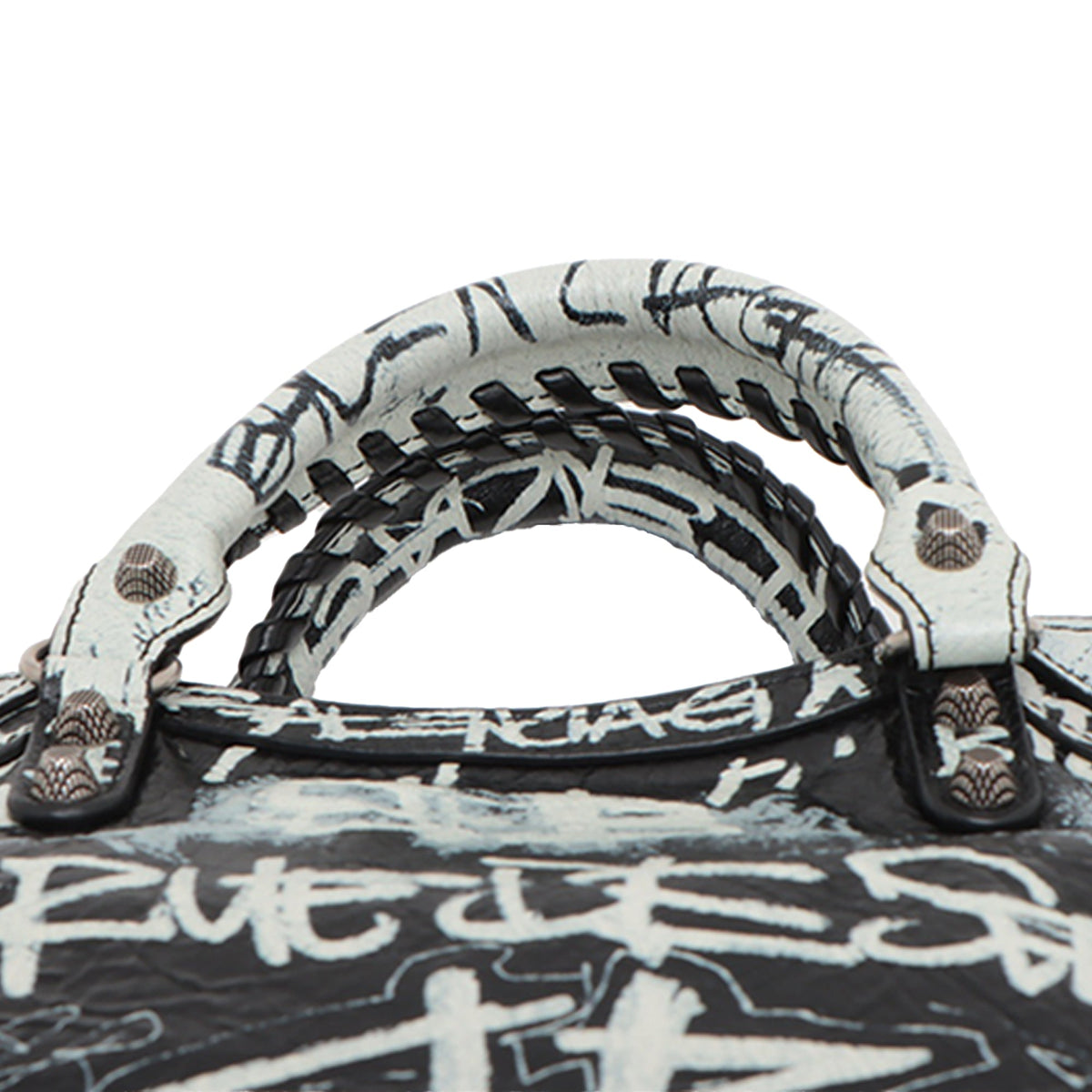 Balenciaga Lambskin Motocross Graffiti All Over Neo Cagole XS — White