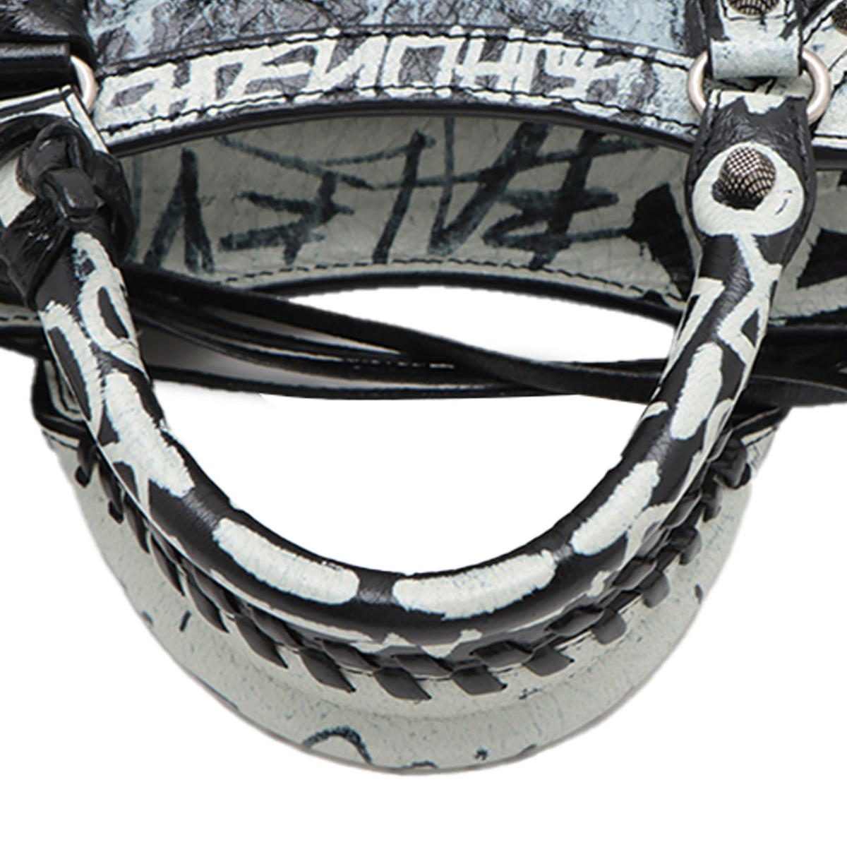 Balenciaga Lambskin Motocross Graffiti All Over Neo Cagole XS — White