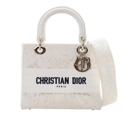 Dior Medium Embroidered Lace 3D Macrame Lady D Lite