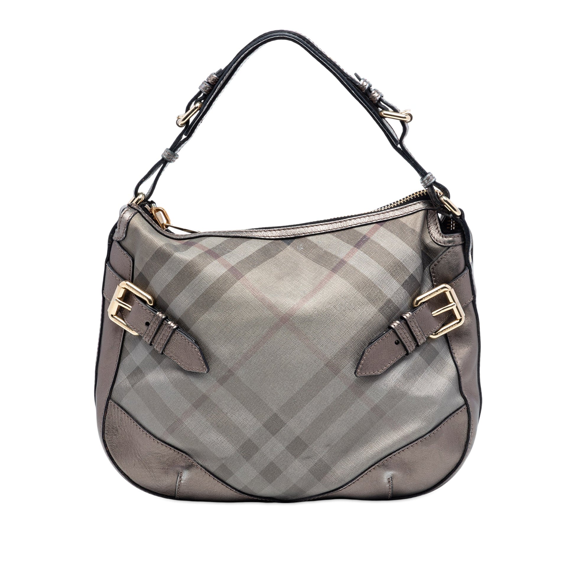 Burberry Supernova Check Coated Canvas and Metallic Leather Shoulder Bag