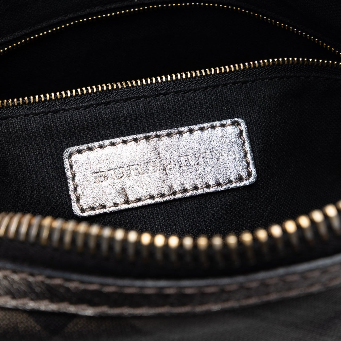 Burberry Supernova Check Coated Canvas and Metallic Leather Shoulder Bag