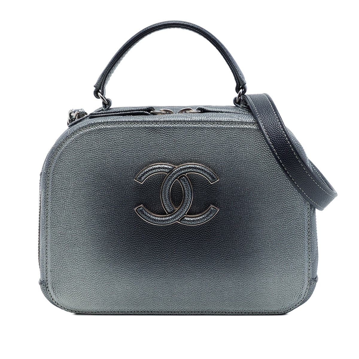 Chanel Small CC Quilted Metallic Caviar Coco Curve Vanity Case