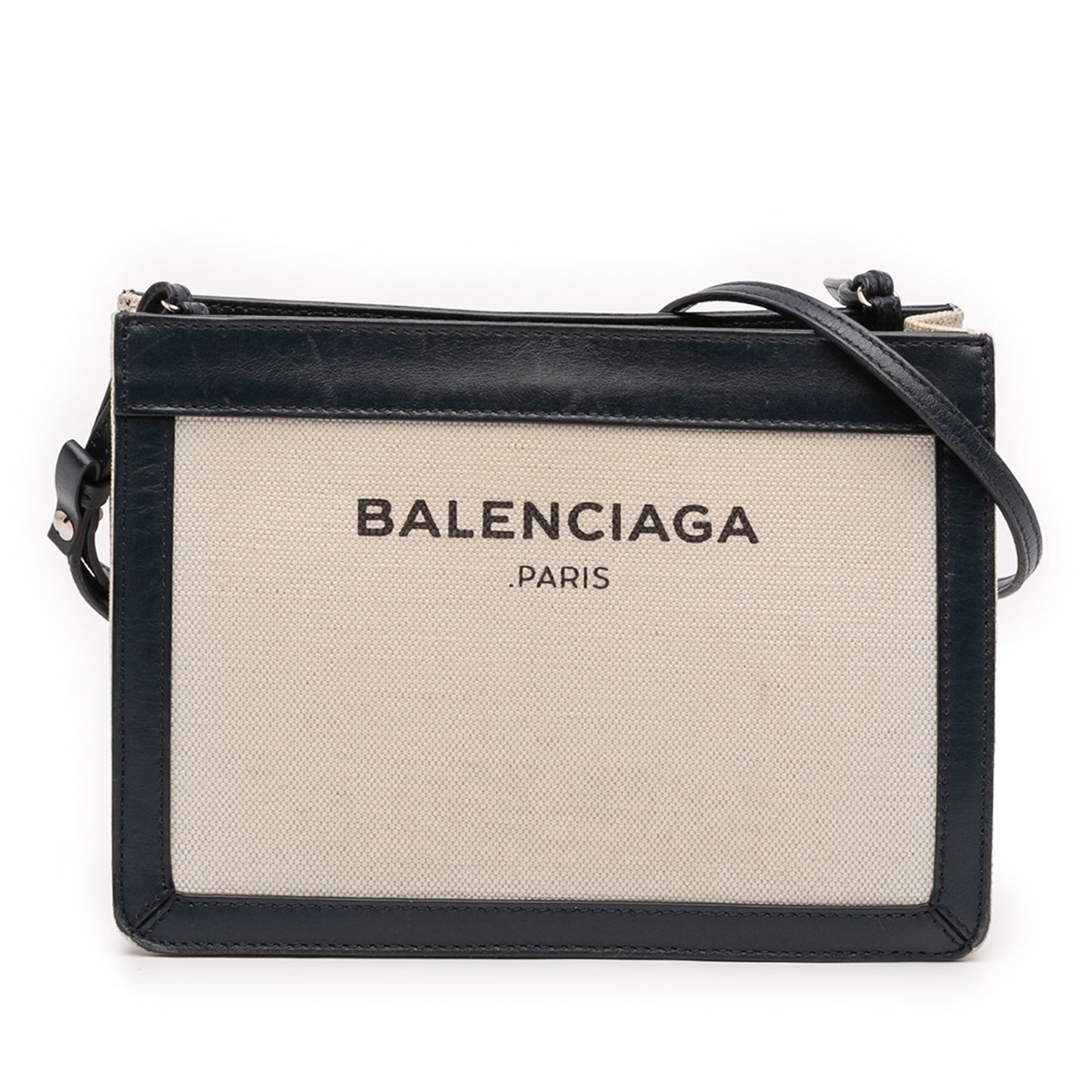 Balenciaga Canvas Navy Pochette Crossbody
