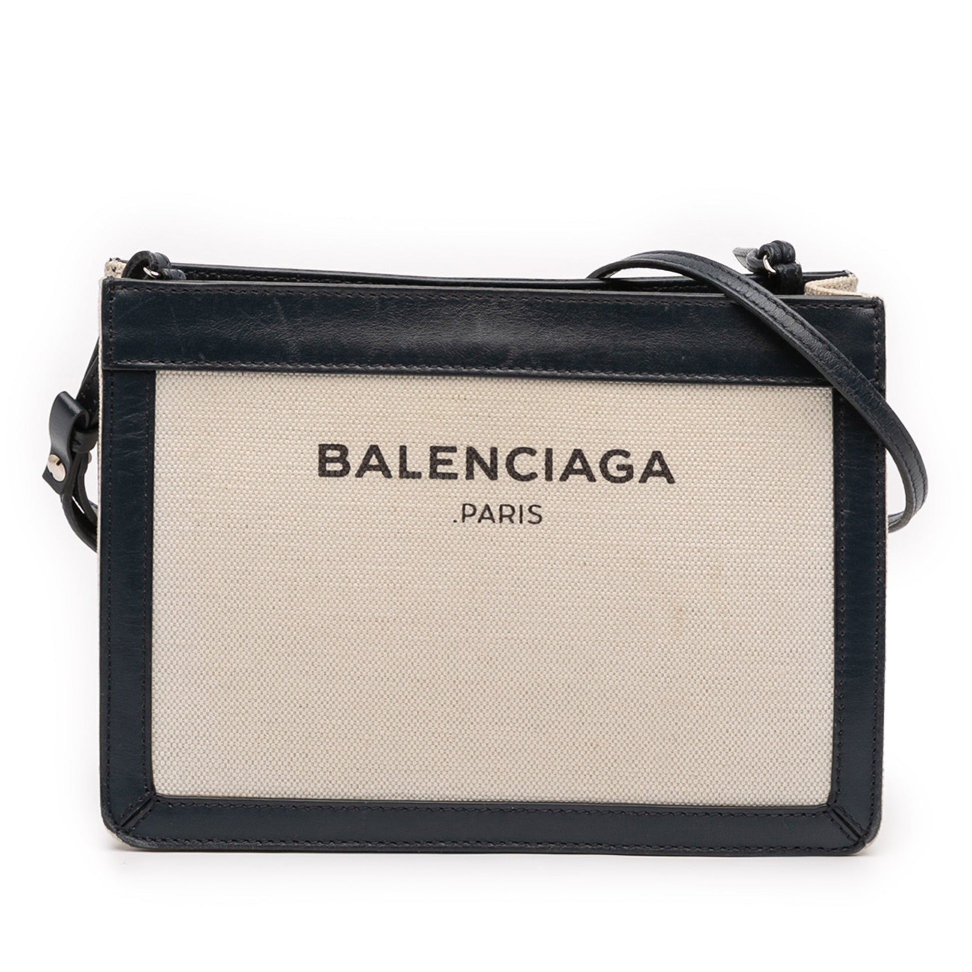 Balenciaga Canvas Navy Pochette Crossbody