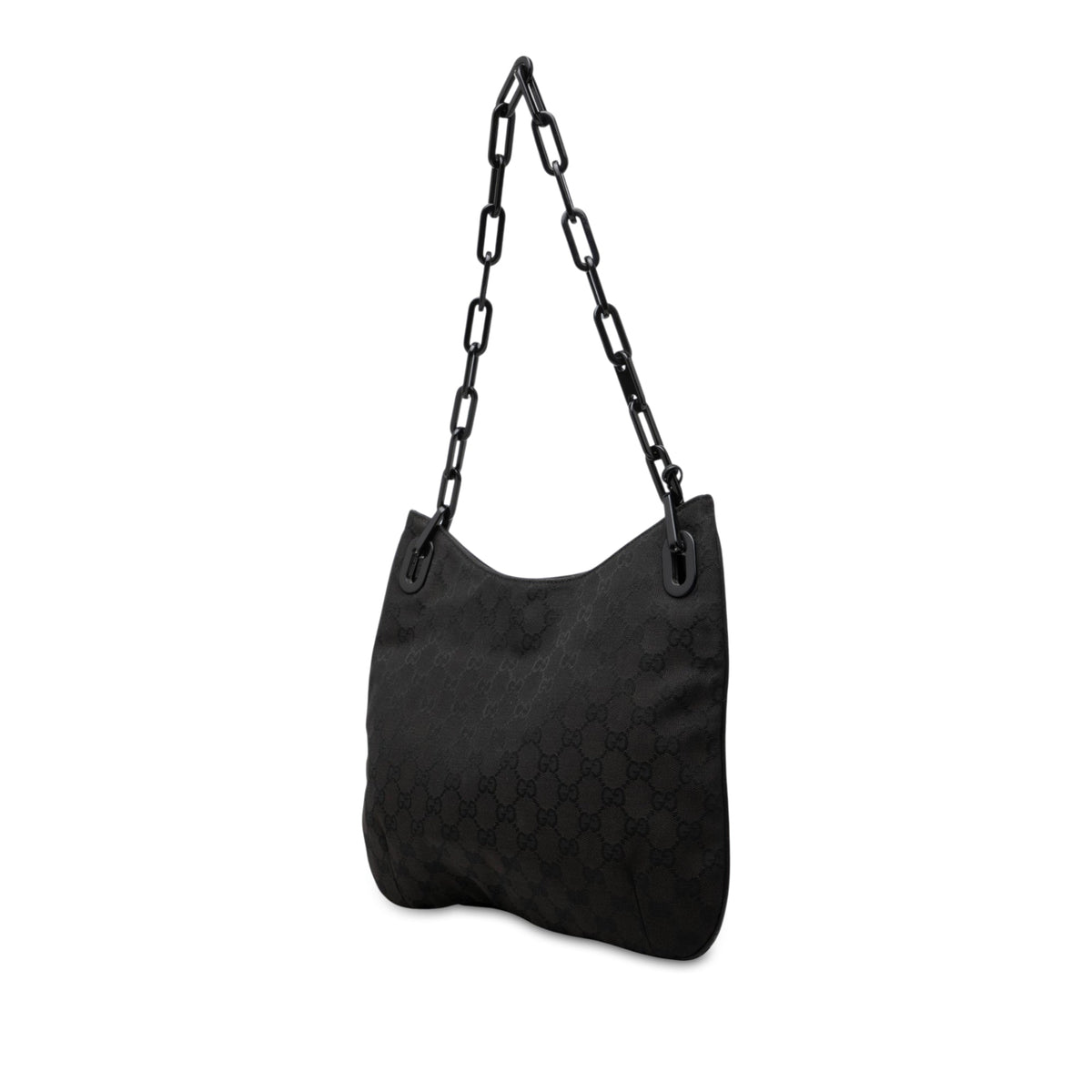 Gucci GG Canvas Chain Hobo — Black