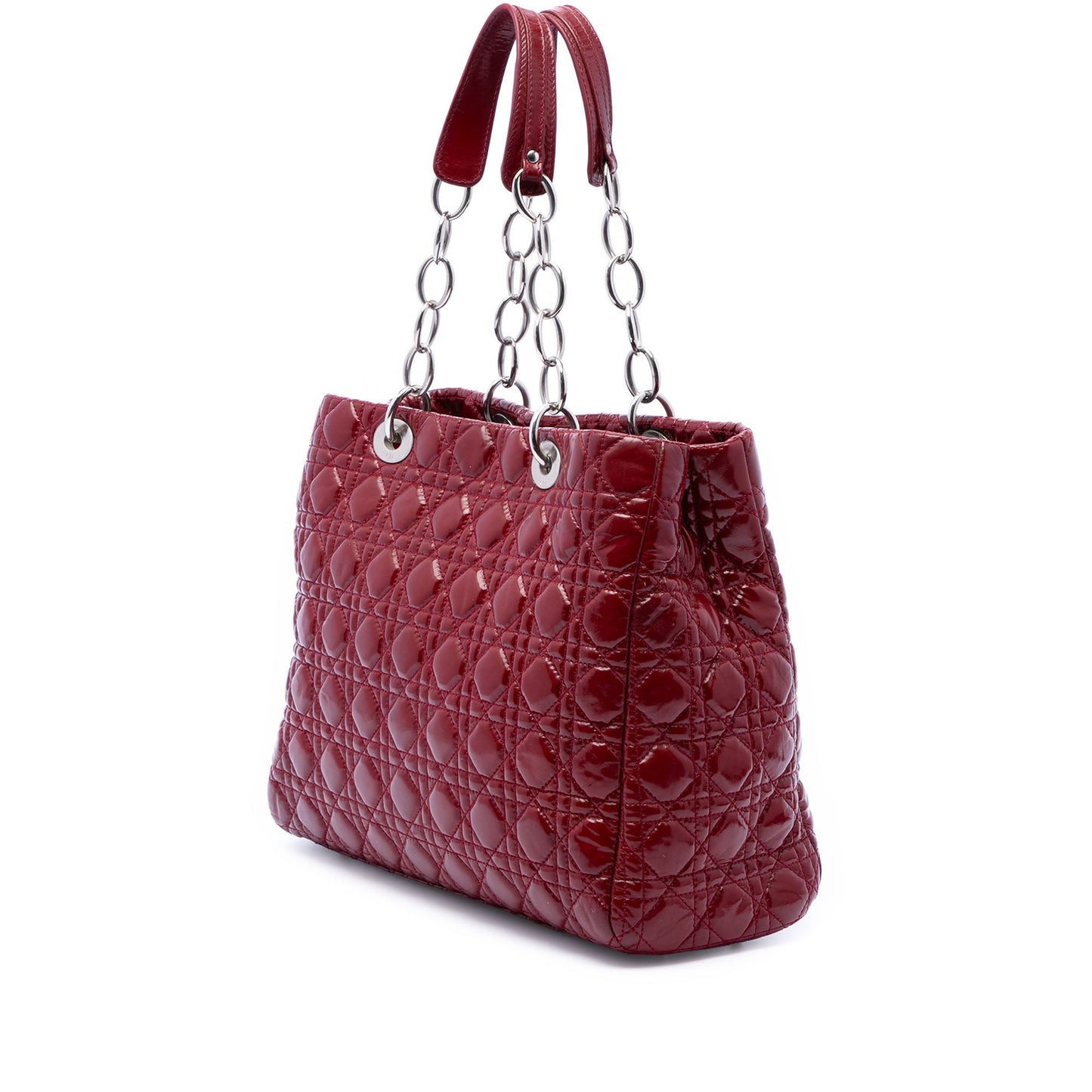 Dior Large Patent Cannage Lady Dior Soft Shopping Tote