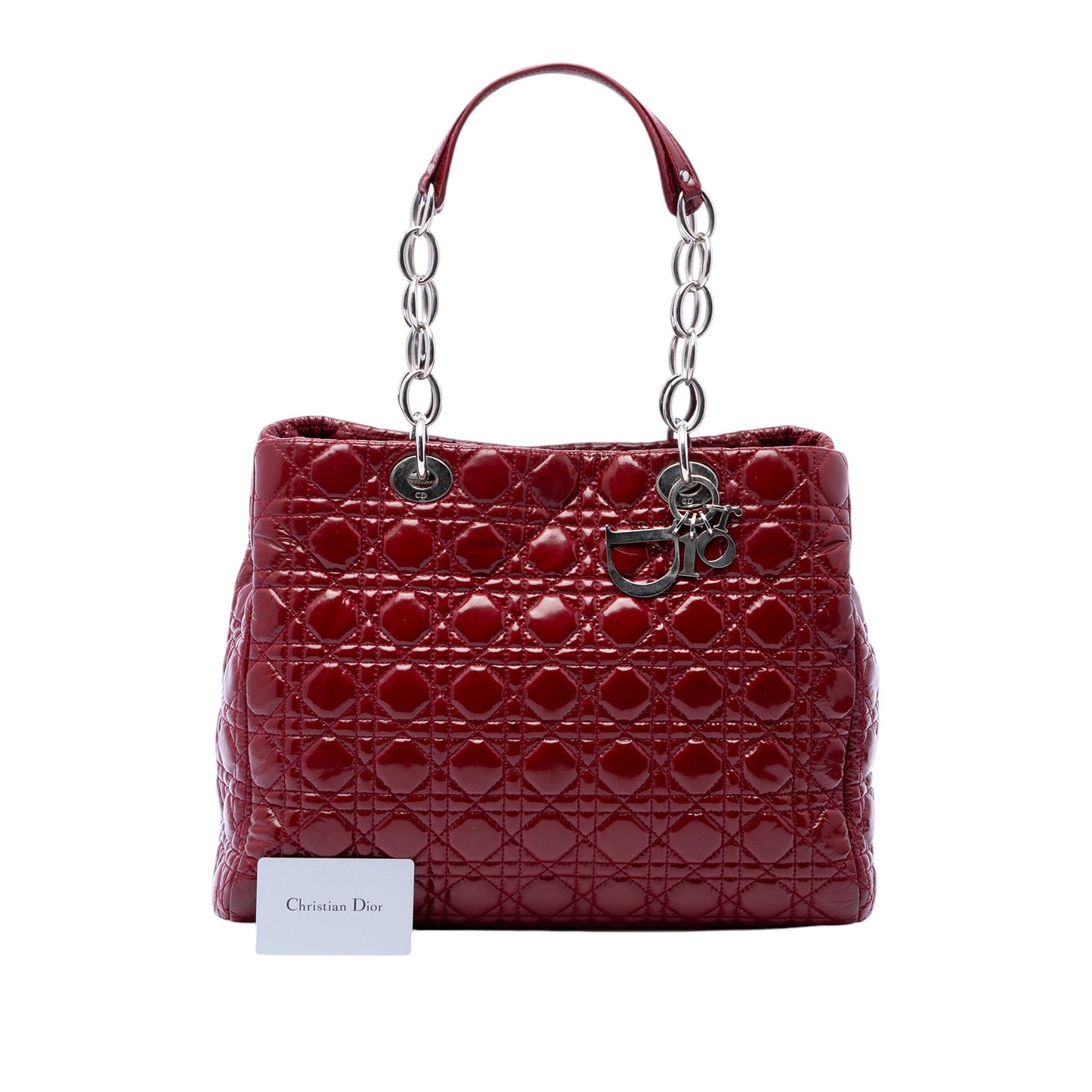 Dior Large Patent Cannage Lady Dior Soft Shopping Tote