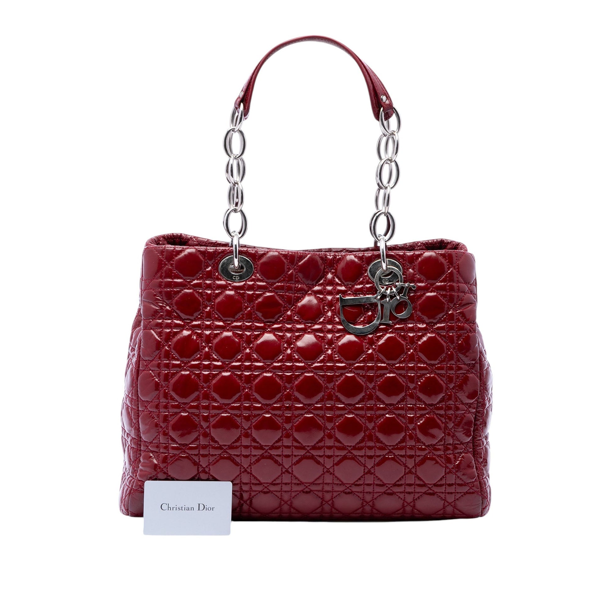 Dior Large Patent Cannage Lady Dior Soft Shopping Tote