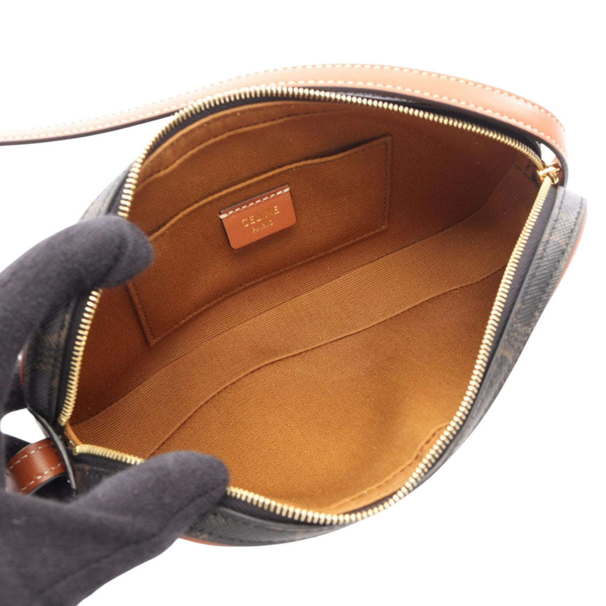 Celine Mini Triomphe Cuir Coated Canvas Camera Bag