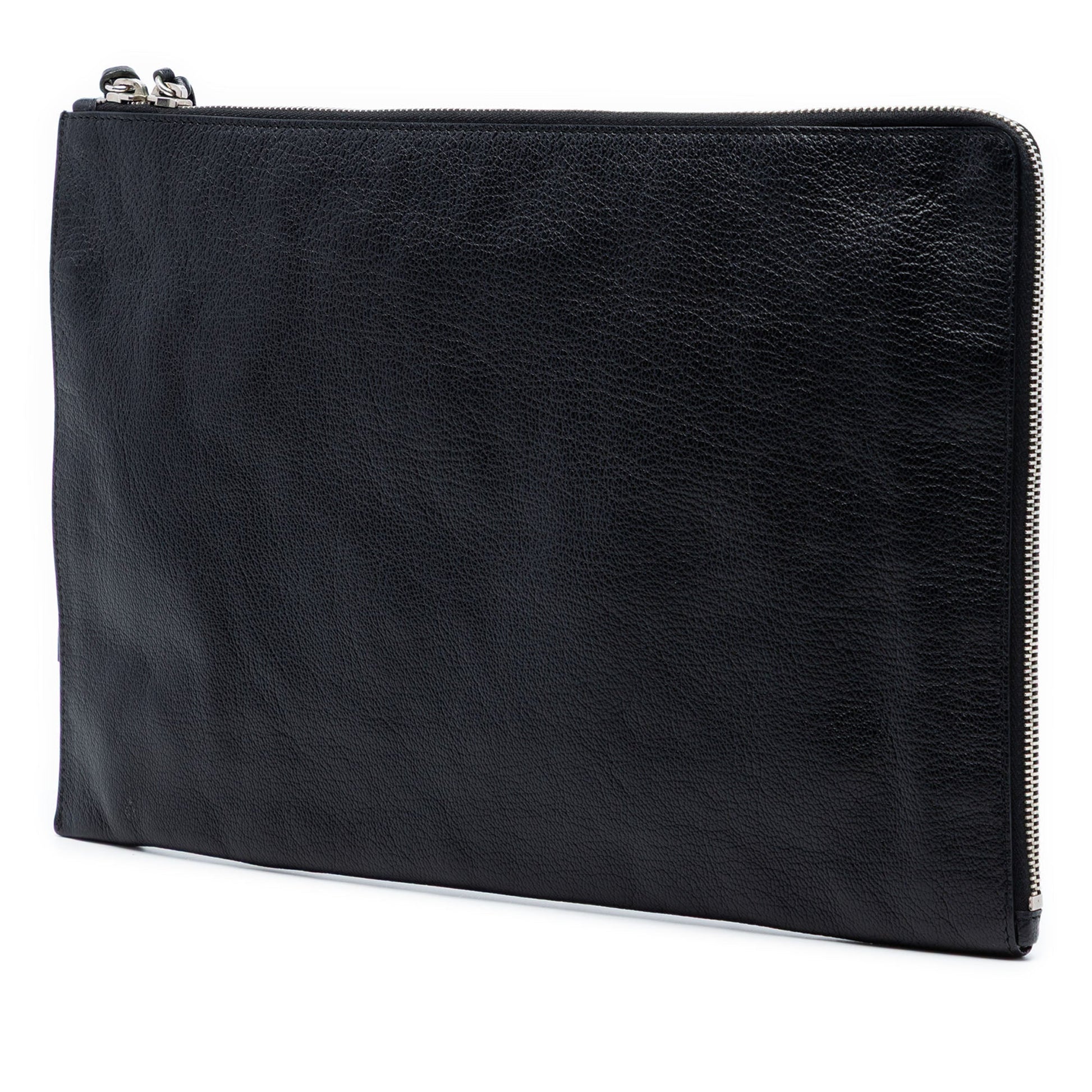 Balenciaga Goatskin Motocross Classic Metallic Edge Clutch