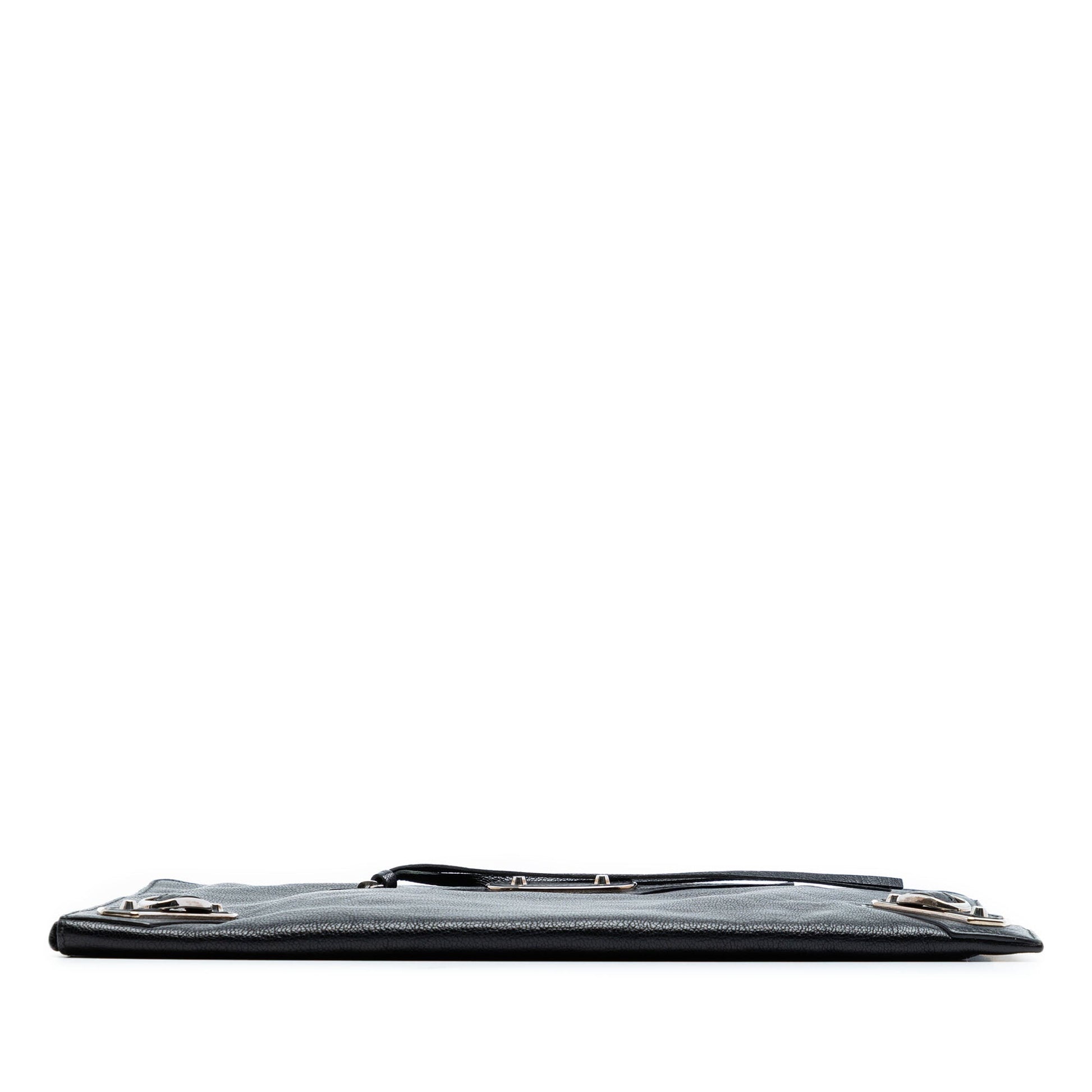 Balenciaga Goatskin Motocross Classic Metallic Edge Clutch