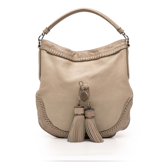 Burberry Leather Tassel Hobo Bag