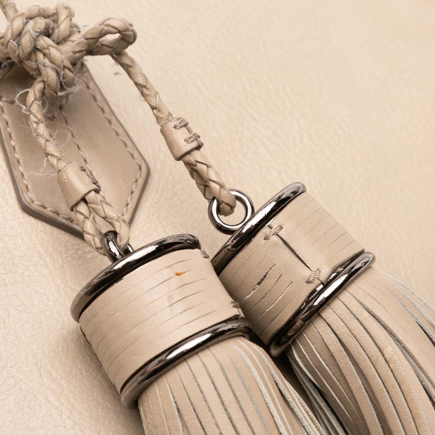 Burberry Leather Tassel Hobo Bag