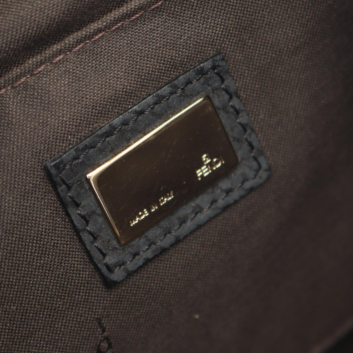 Fendi Zucchino Canvas Shoulder Bag