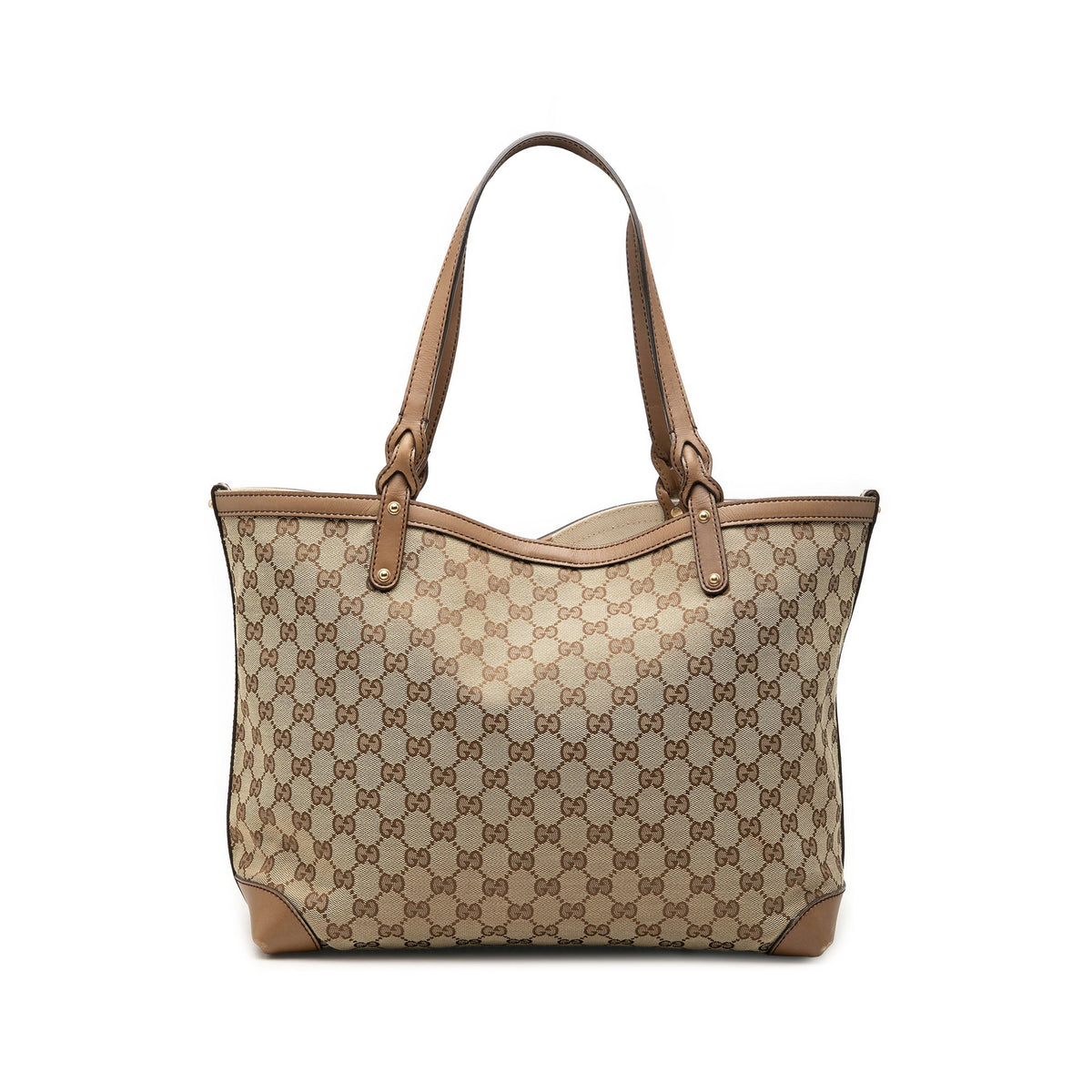 Gucci Medium GG Canvas Craft Tote — Beige