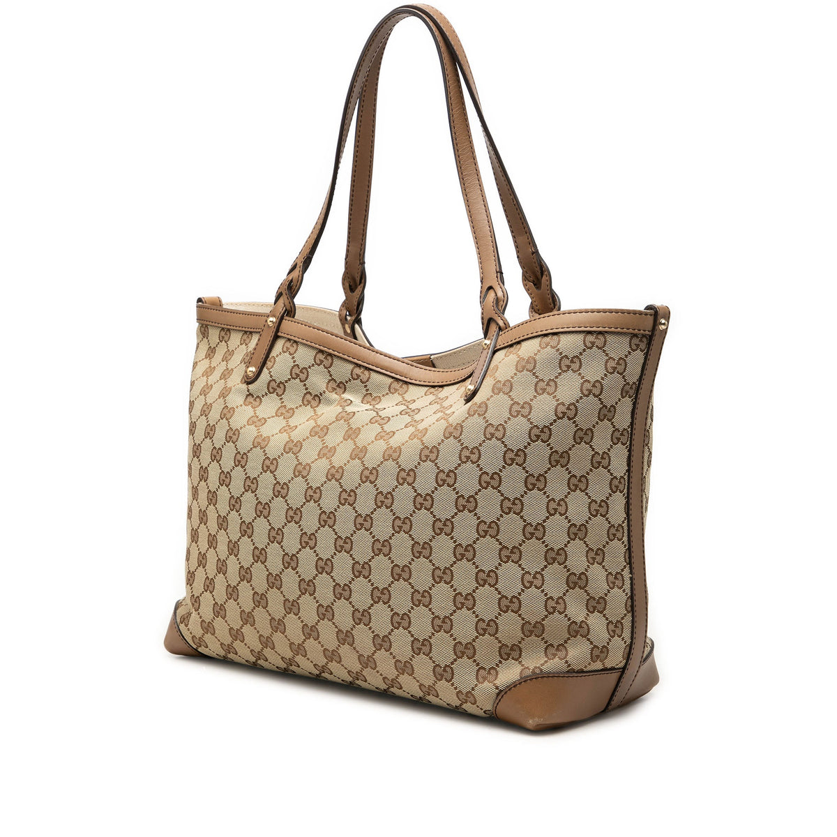 Gucci Medium GG Canvas Craft Tote — Beige