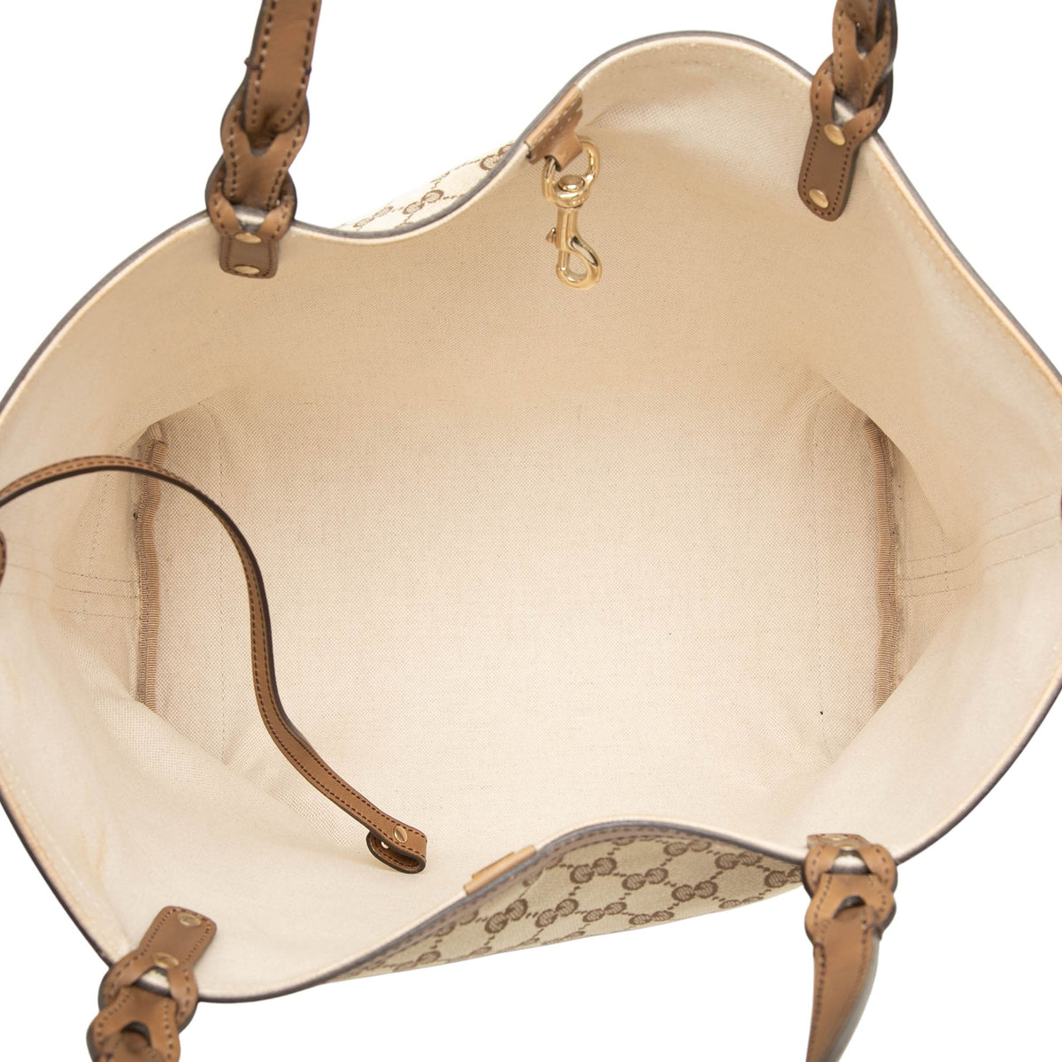 Gucci Medium GG Canvas Craft Tote — Beige