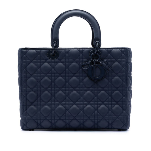 Dior Large Ultra Matte Calfskin Cannage Lady Dior