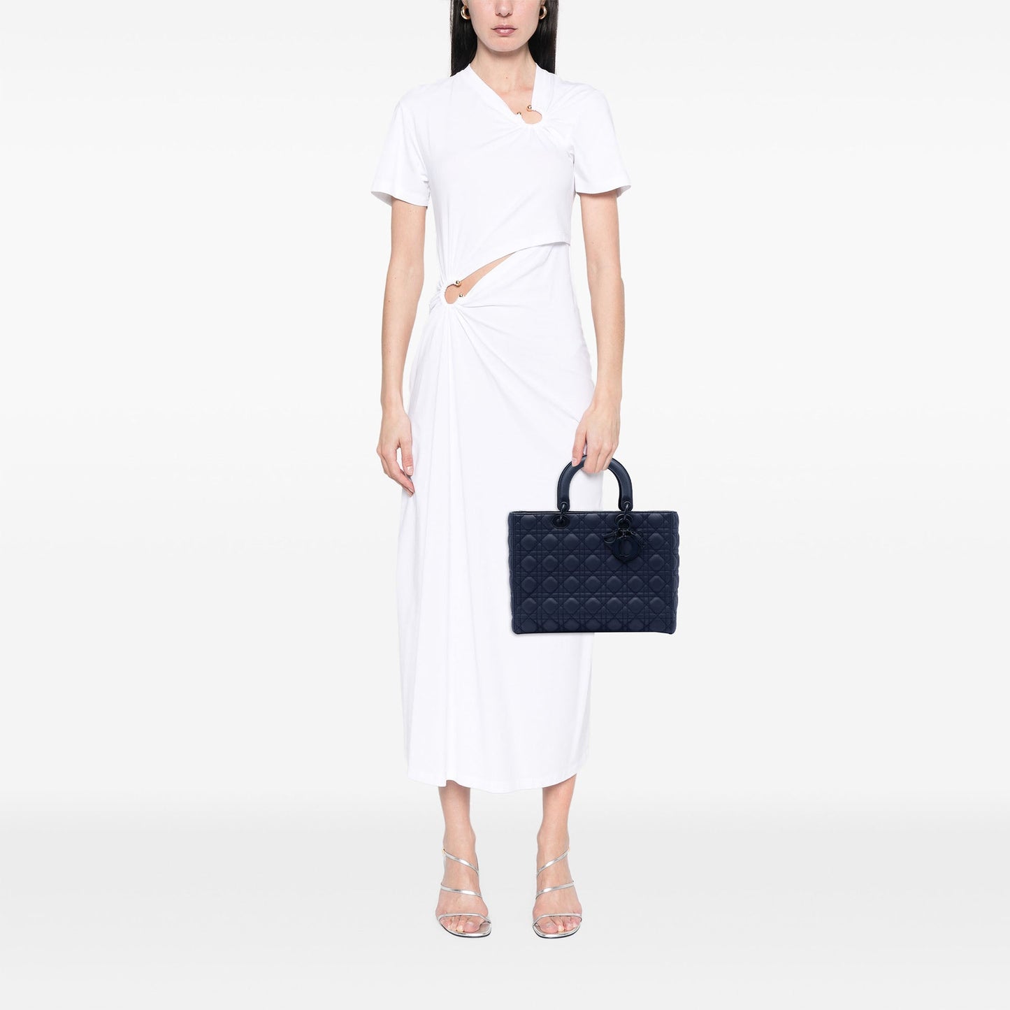 Dior Large Ultra Matte Calfskin Cannage Lady Dior