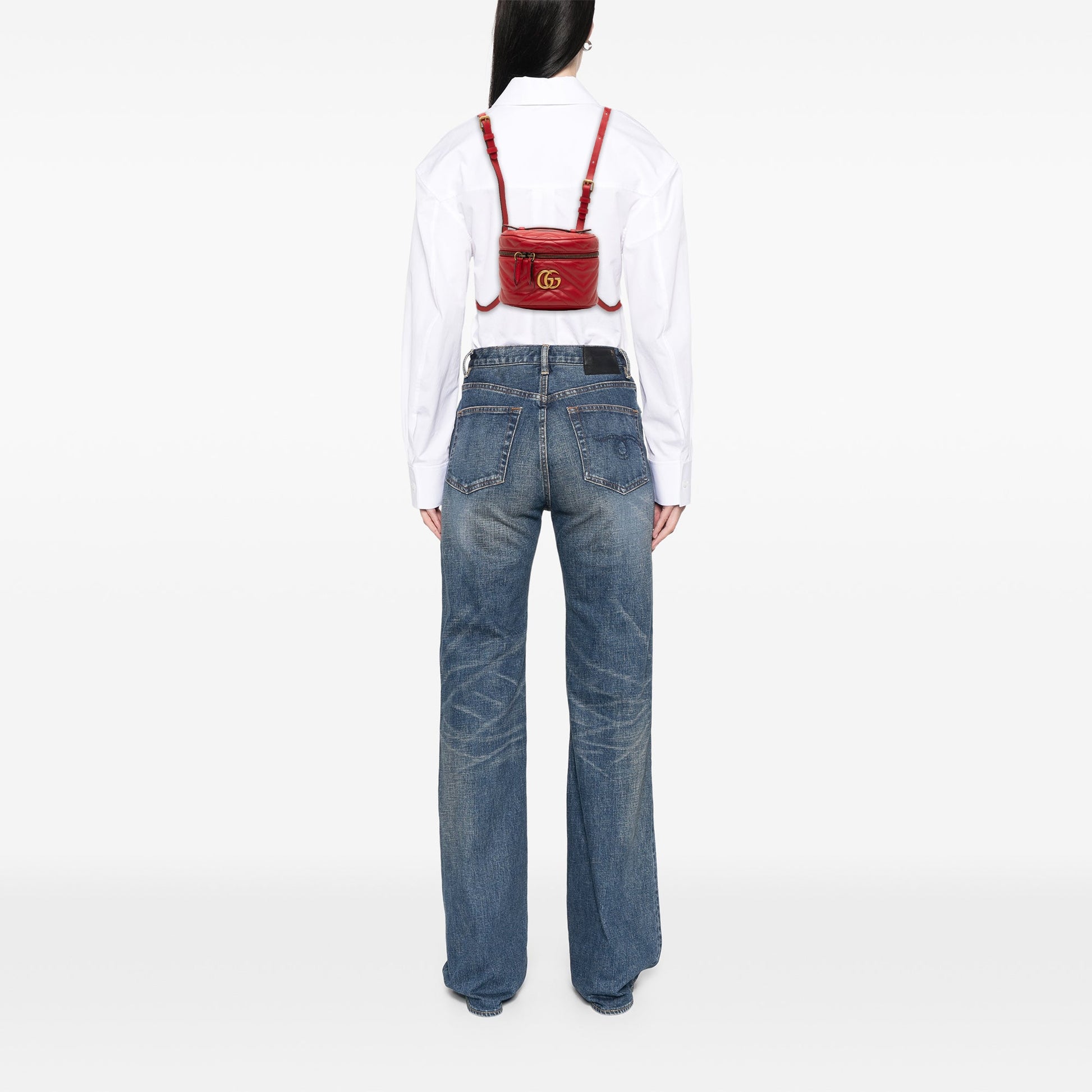 Gucci Mini GG Marmont Matelasse Calfskin Round Backpack