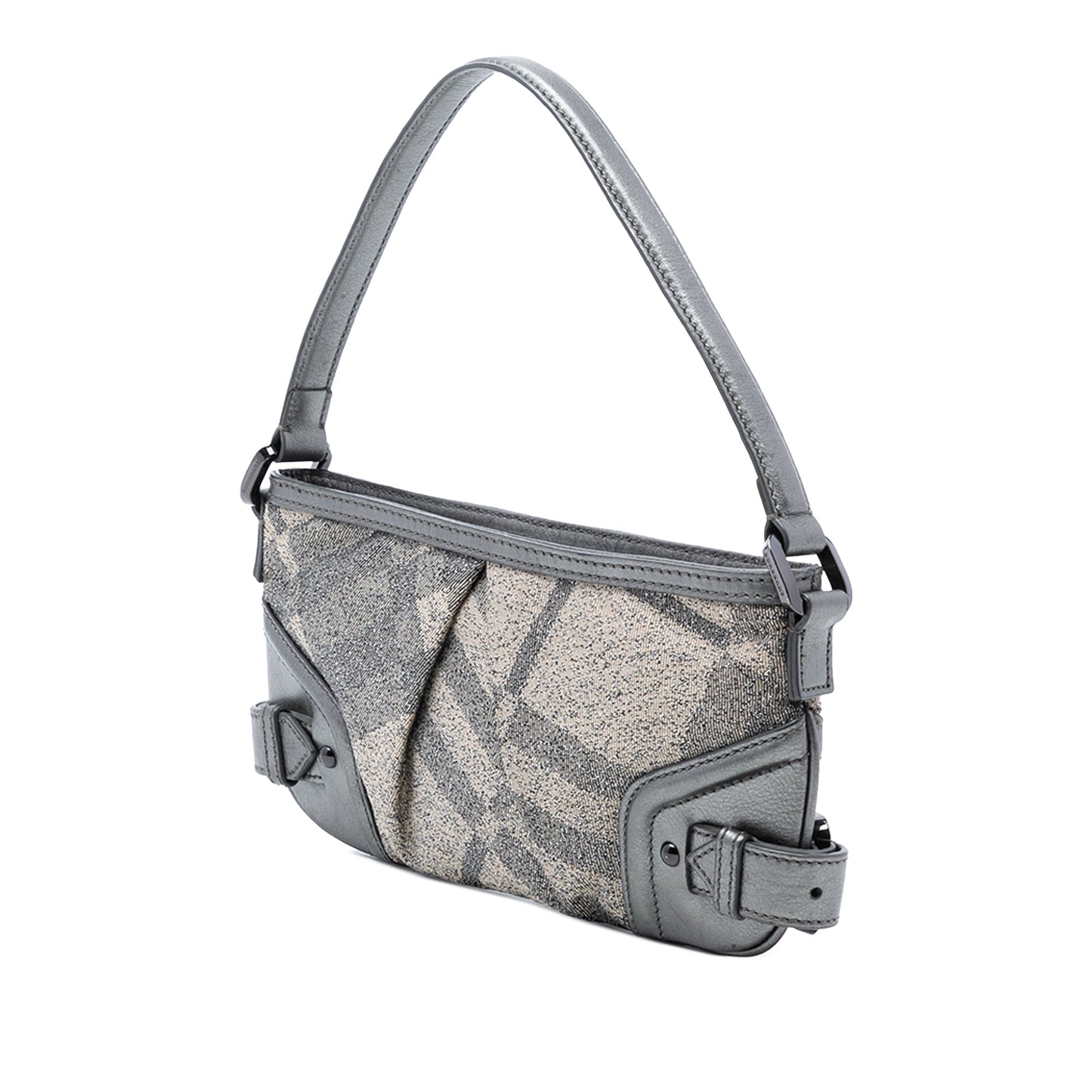 Burberry Shimmer Check Canvas Shoulder Bag