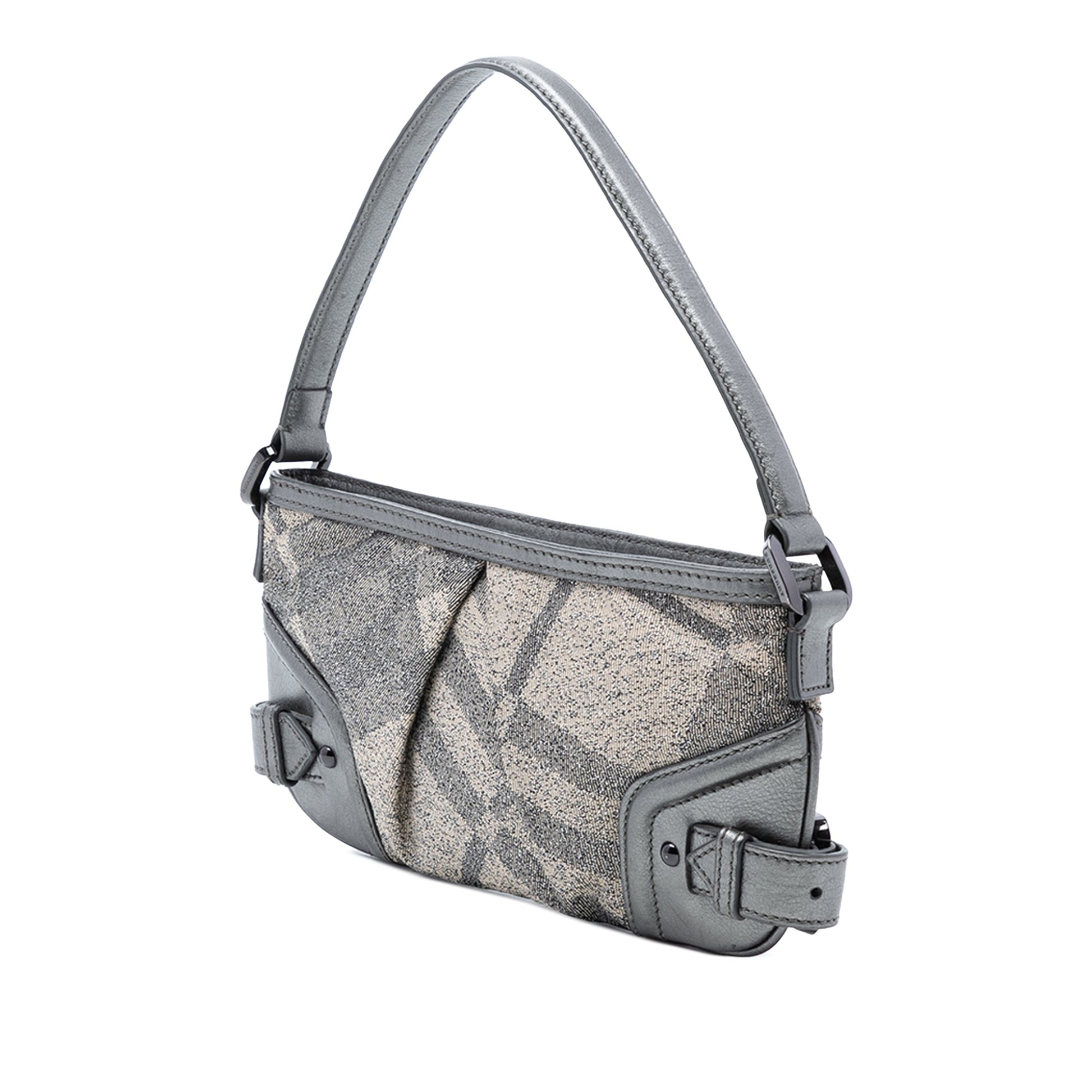 Burberry Shimmer Check Canvas Shoulder Bag