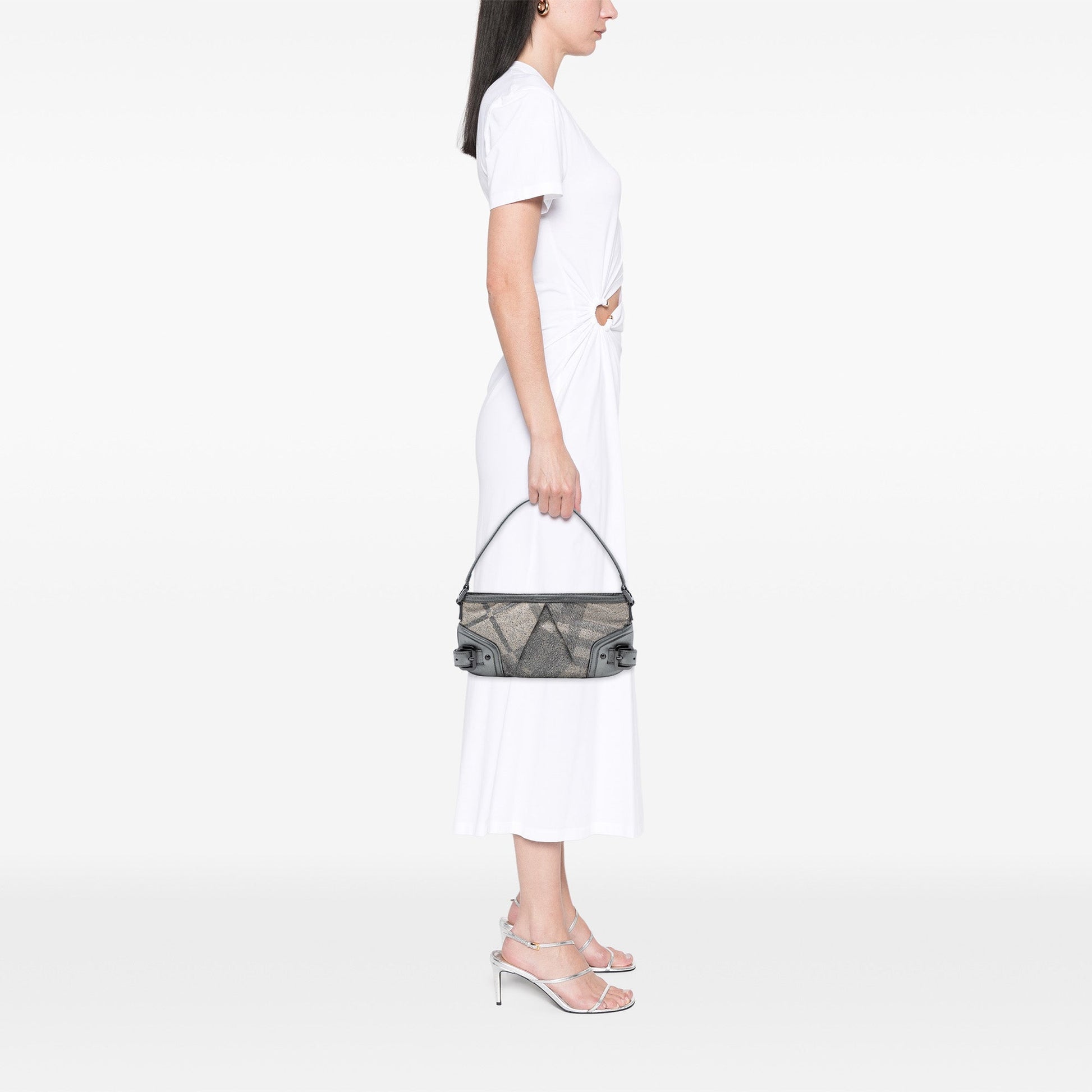 Burberry Shimmer Check Canvas Shoulder Bag