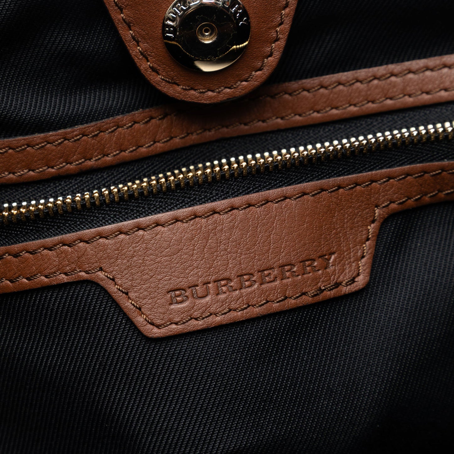Burberry Small Leather Trimmed Haymarket Check Coated Canvas Canterbury Tote
