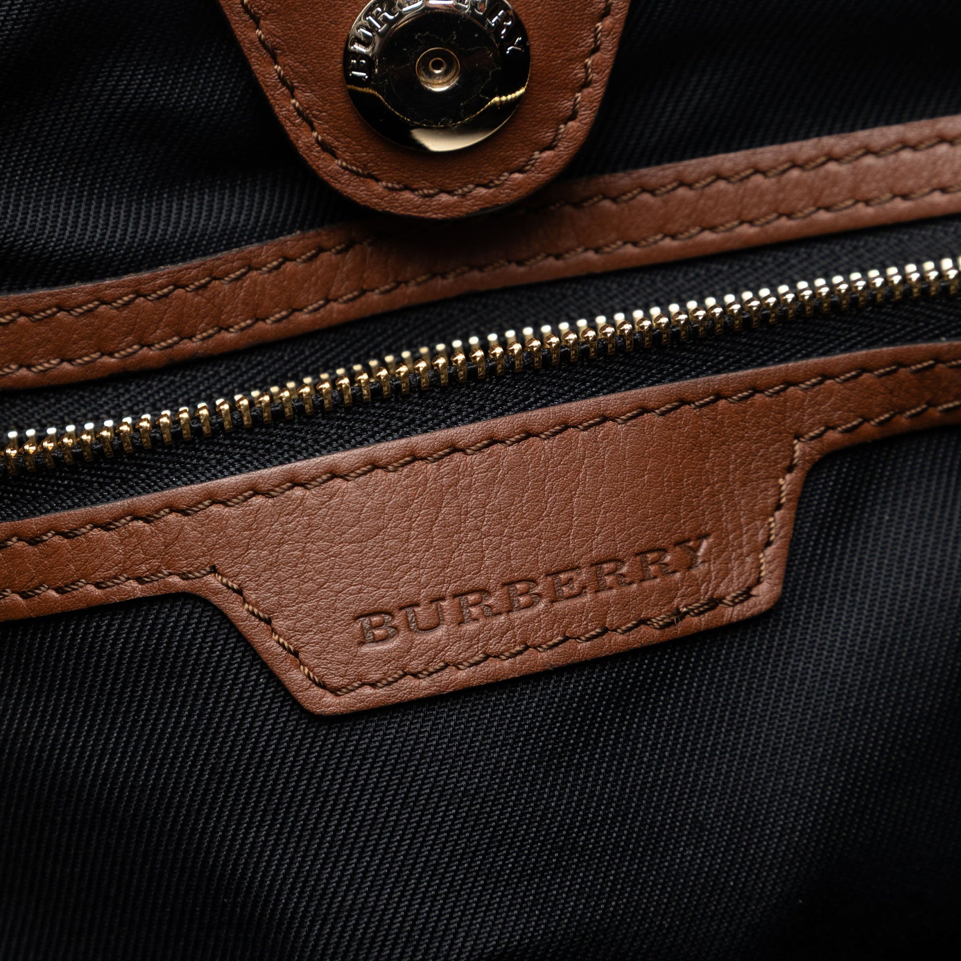 Burberry Small Leather Trimmed Haymarket Check Coated Canvas Canterbury Tote