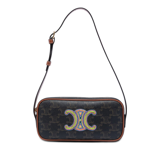 Celine Mini Triomphe Cuir Coated Canvas Camera Bag