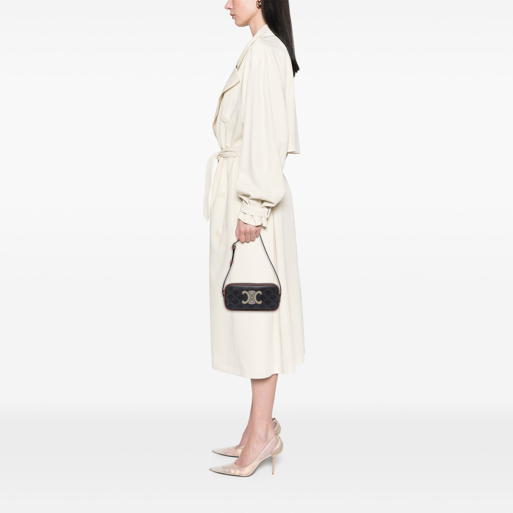 Celine Mini Triomphe Cuir Coated Canvas Camera Bag