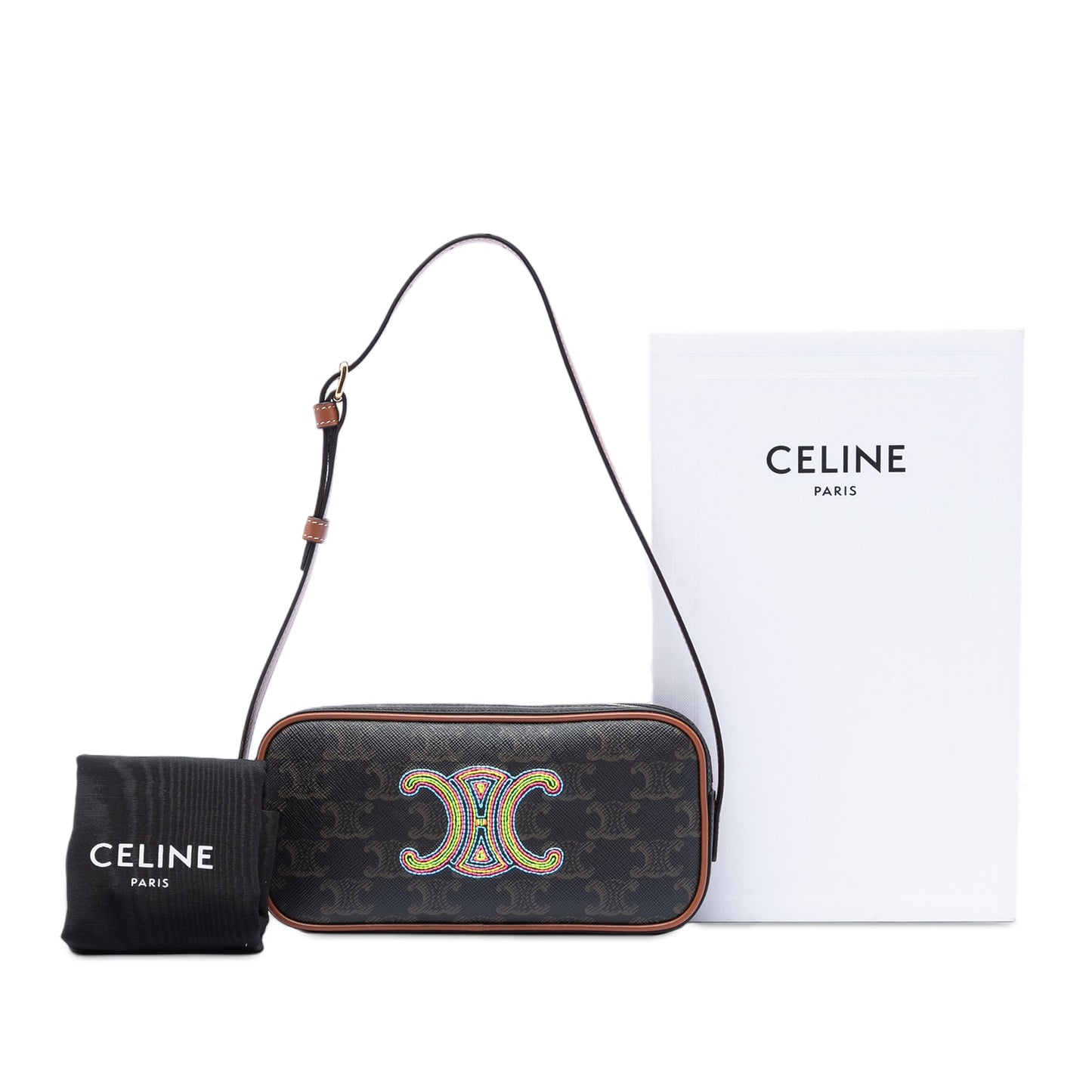 Celine Mini Triomphe Cuir Coated Canvas Camera Bag