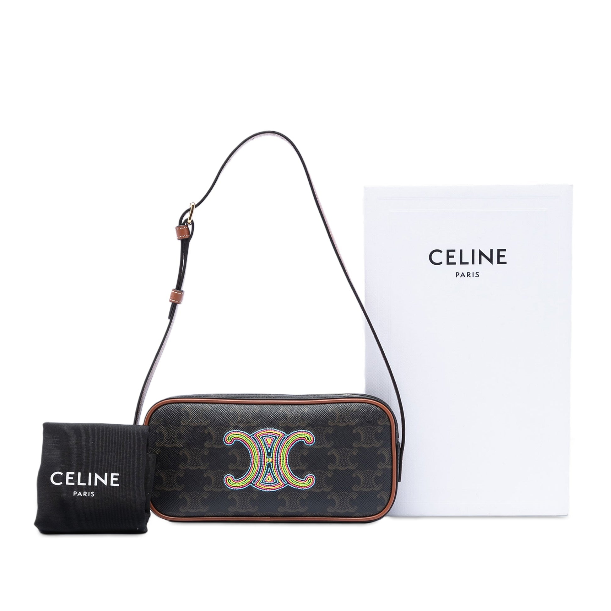 Celine Mini Triomphe Cuir Coated Canvas Camera Bag